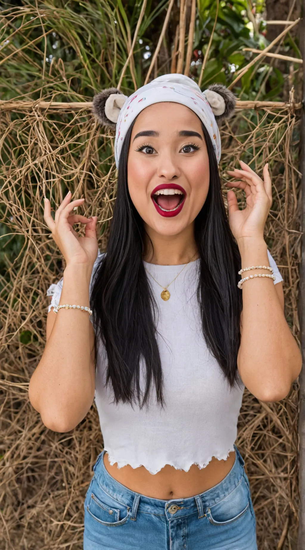 ai character: mulher lobo Emily  background