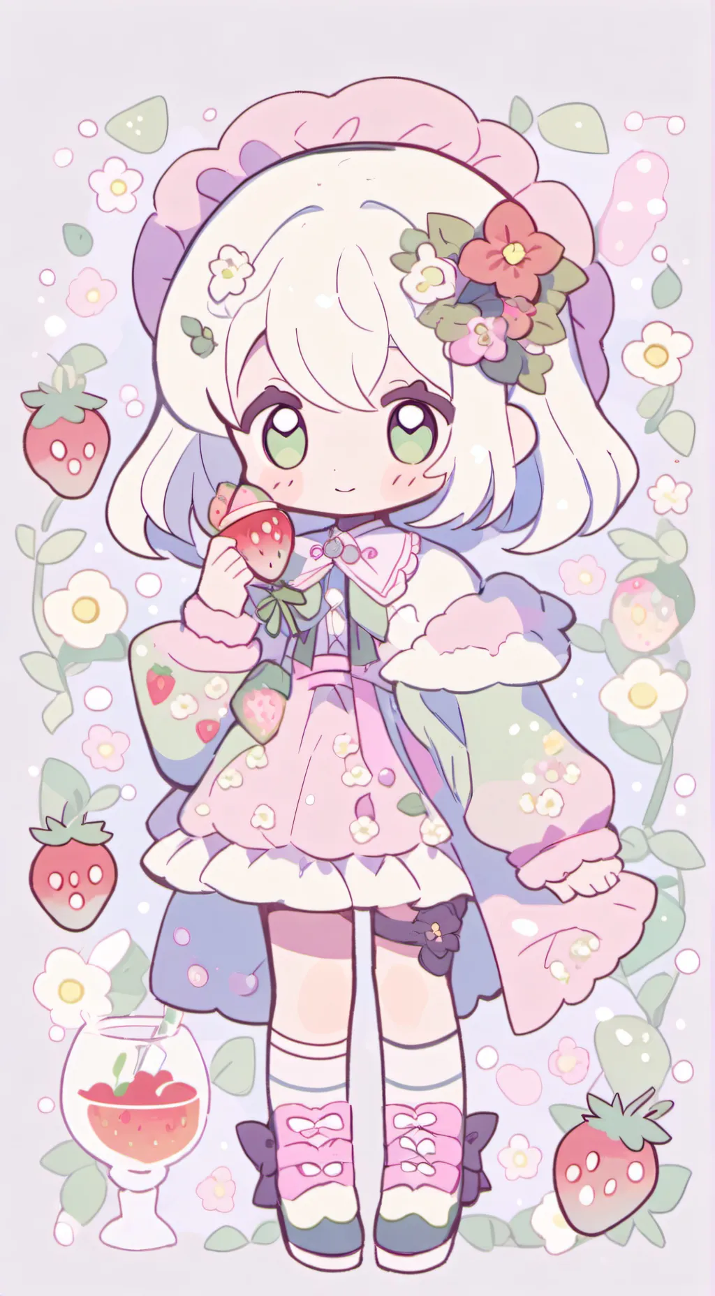 ai character: 🍩🍓Fruitcake🍓🍩 background