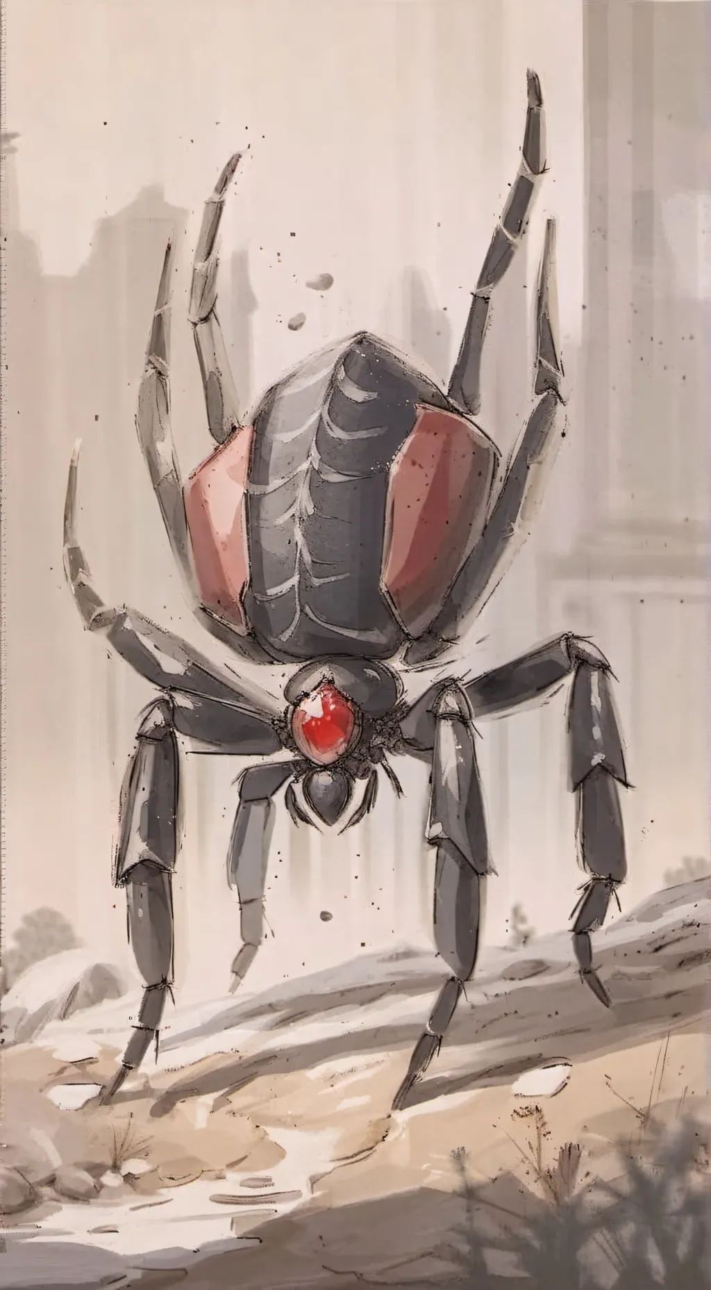 ai character: Cobweb town background