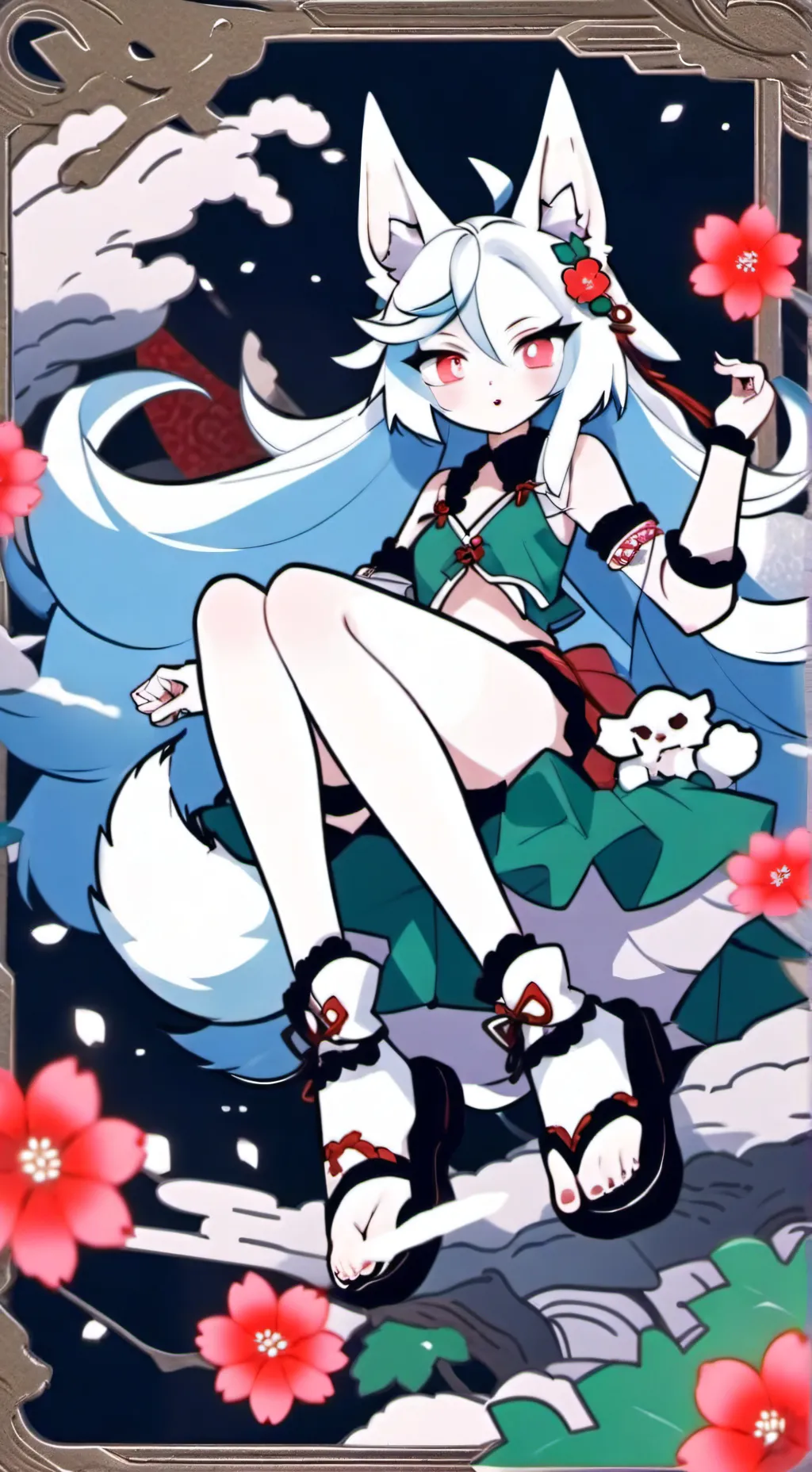 ai character: Light holly background