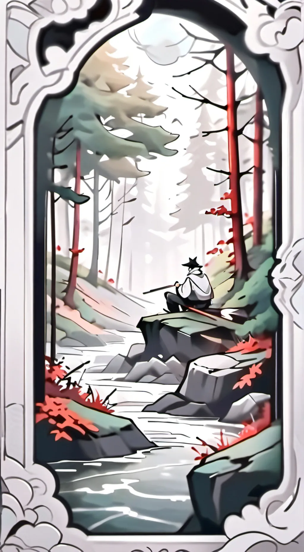 ai character: HH mistletoe background