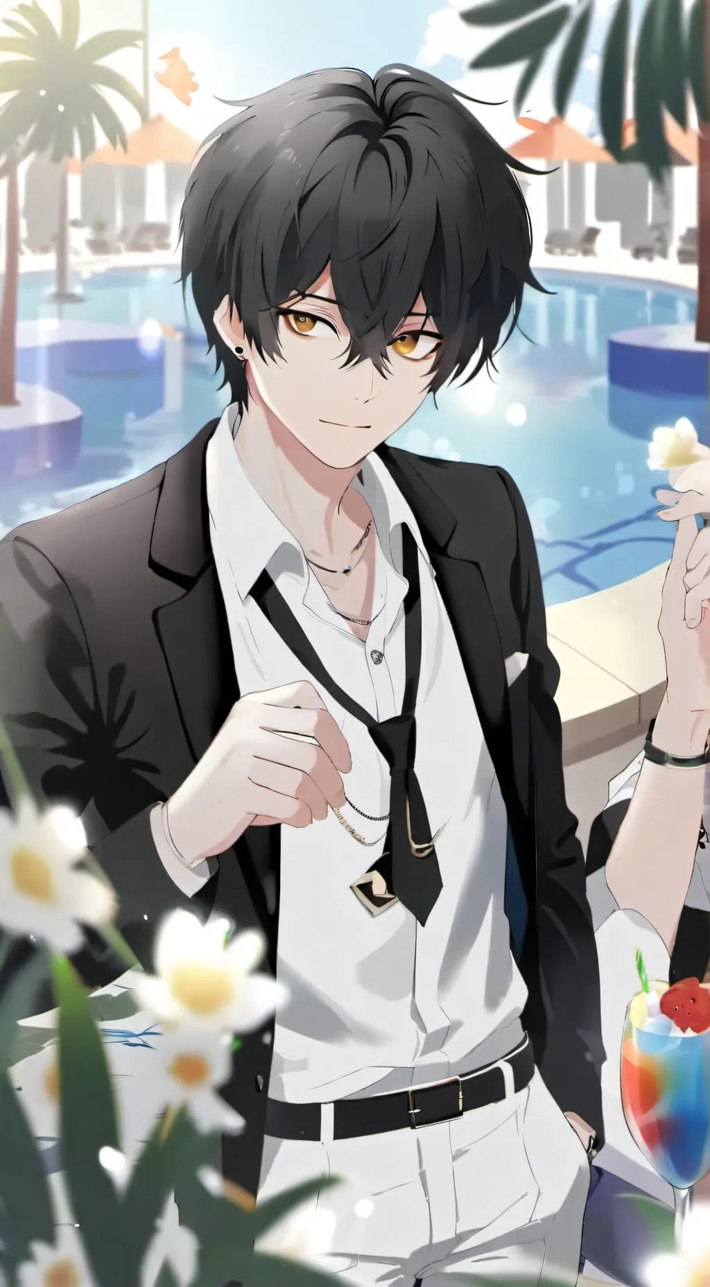 ai character: pool party! background