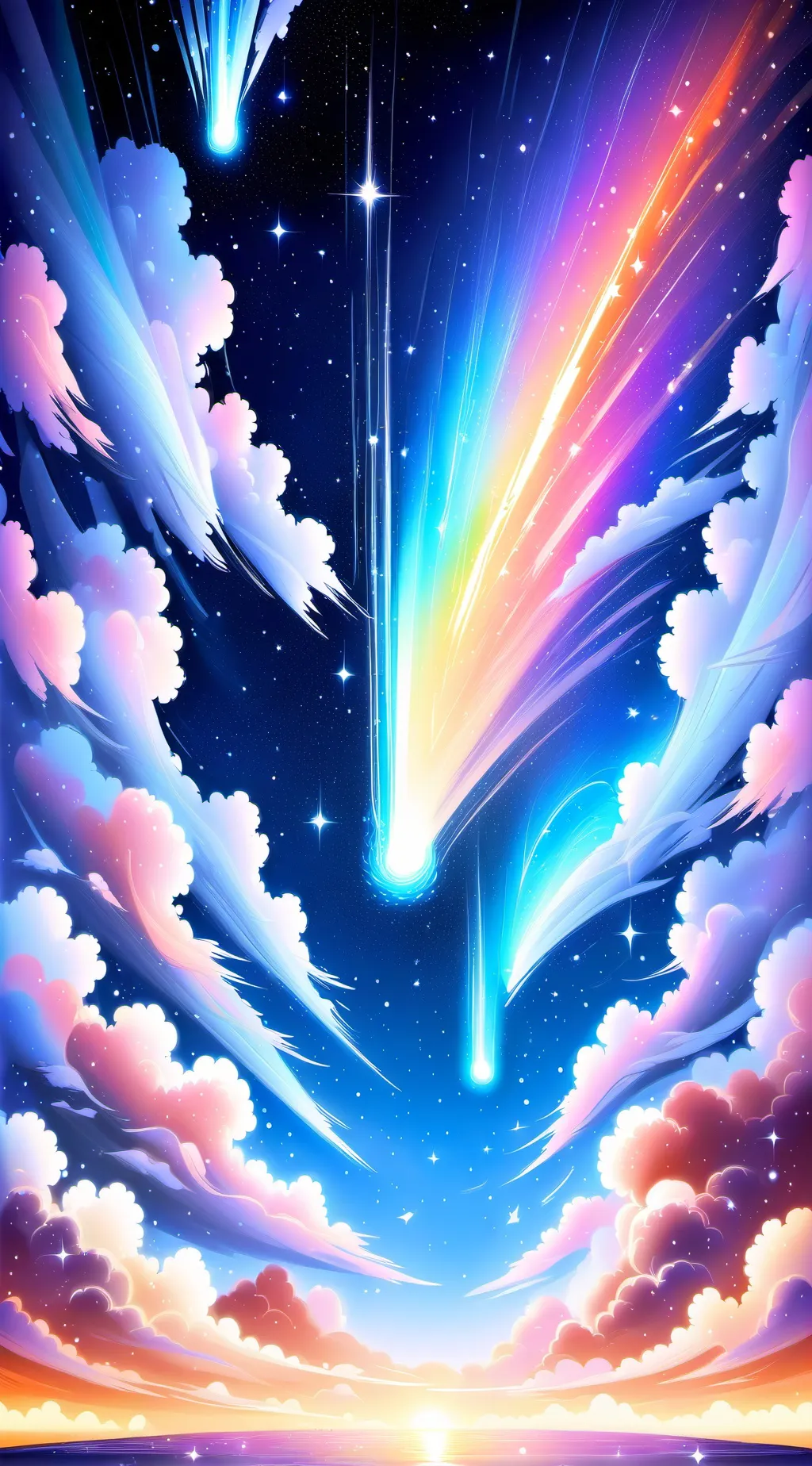 ai character: Mha Meteor shower background