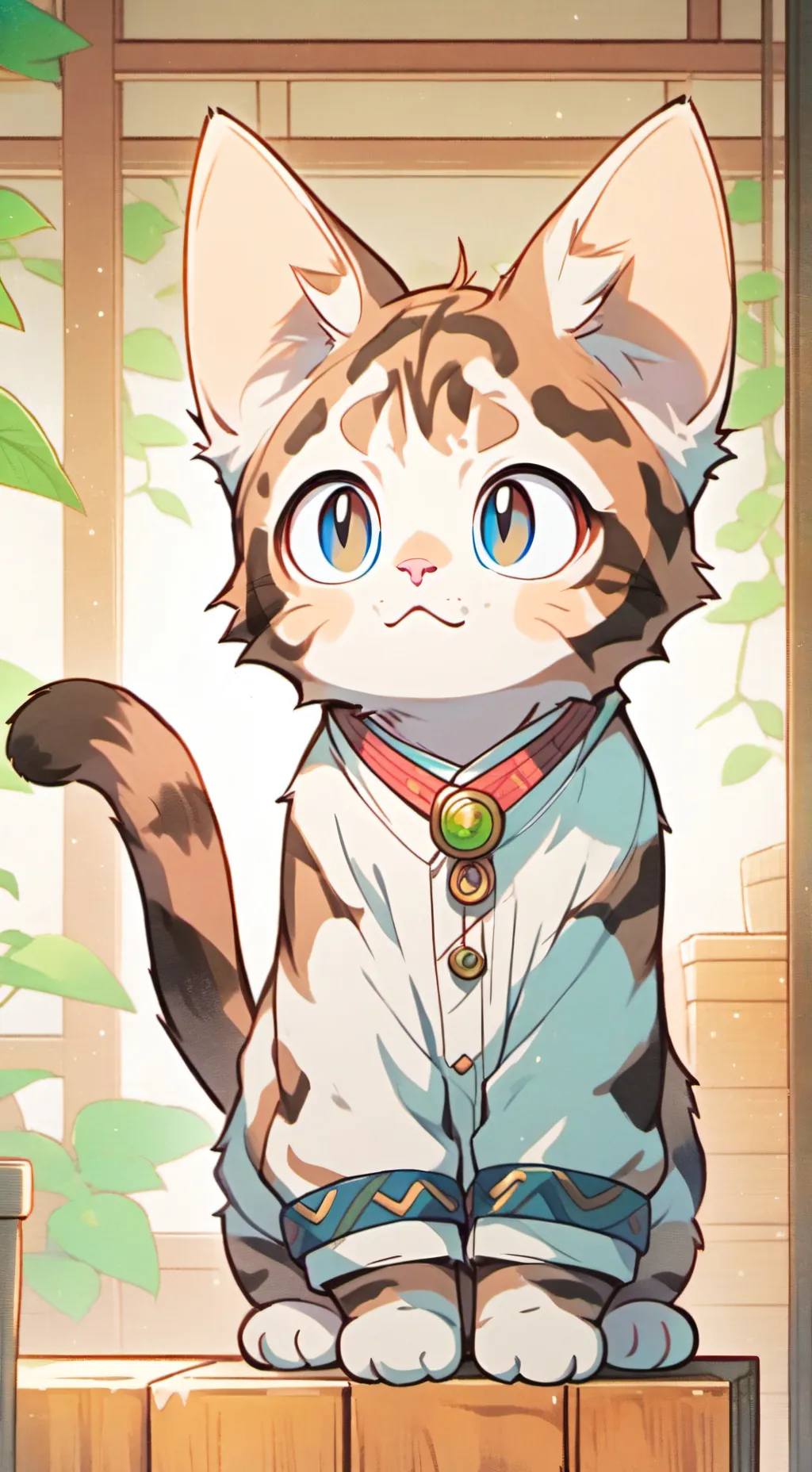 ai character: Mottled Spirit Cat background