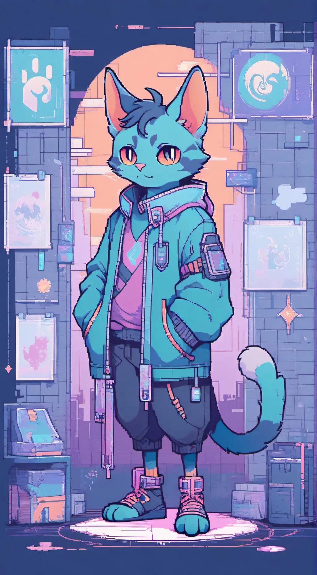ai character: comcat background