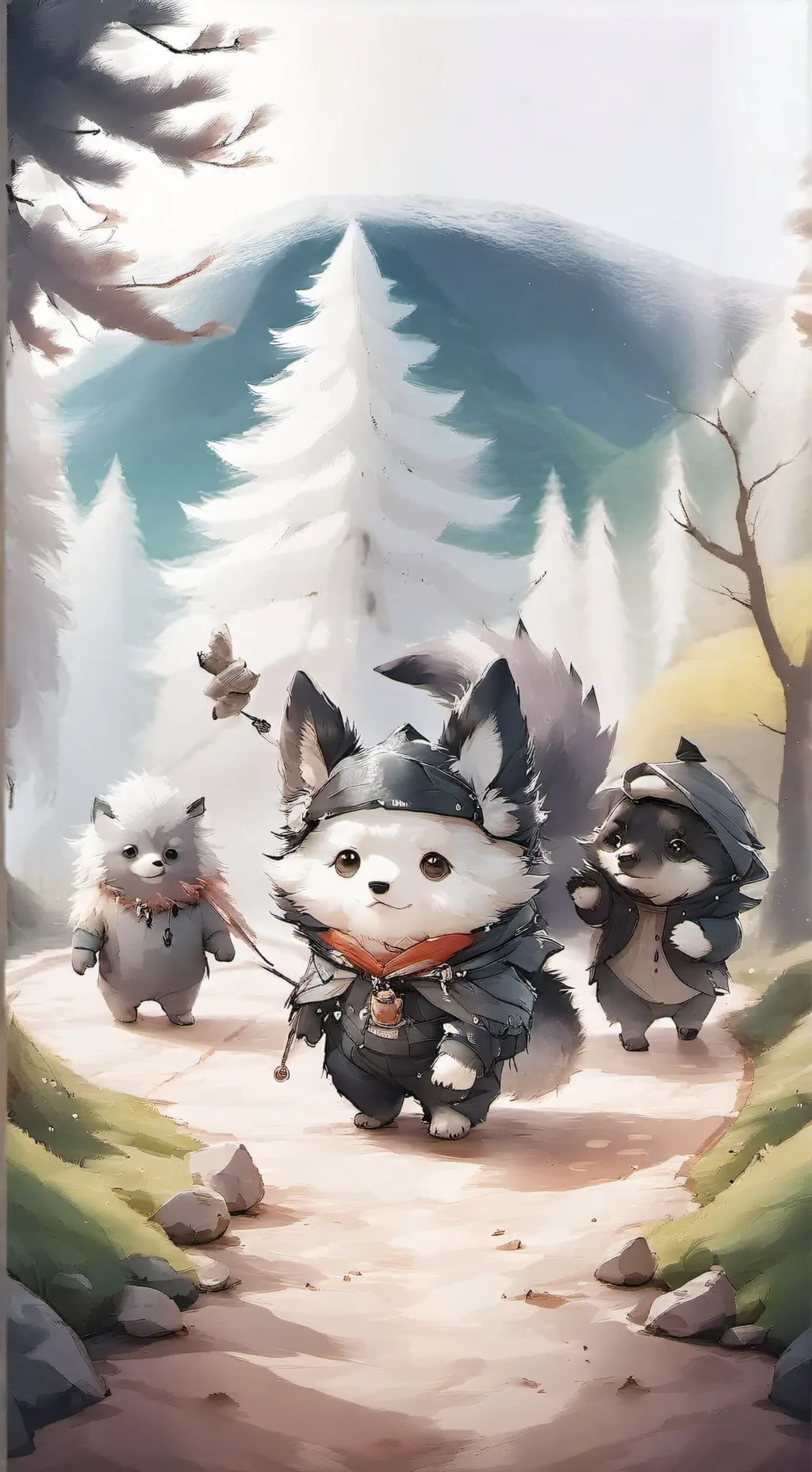 ai character: cute cat pack  background