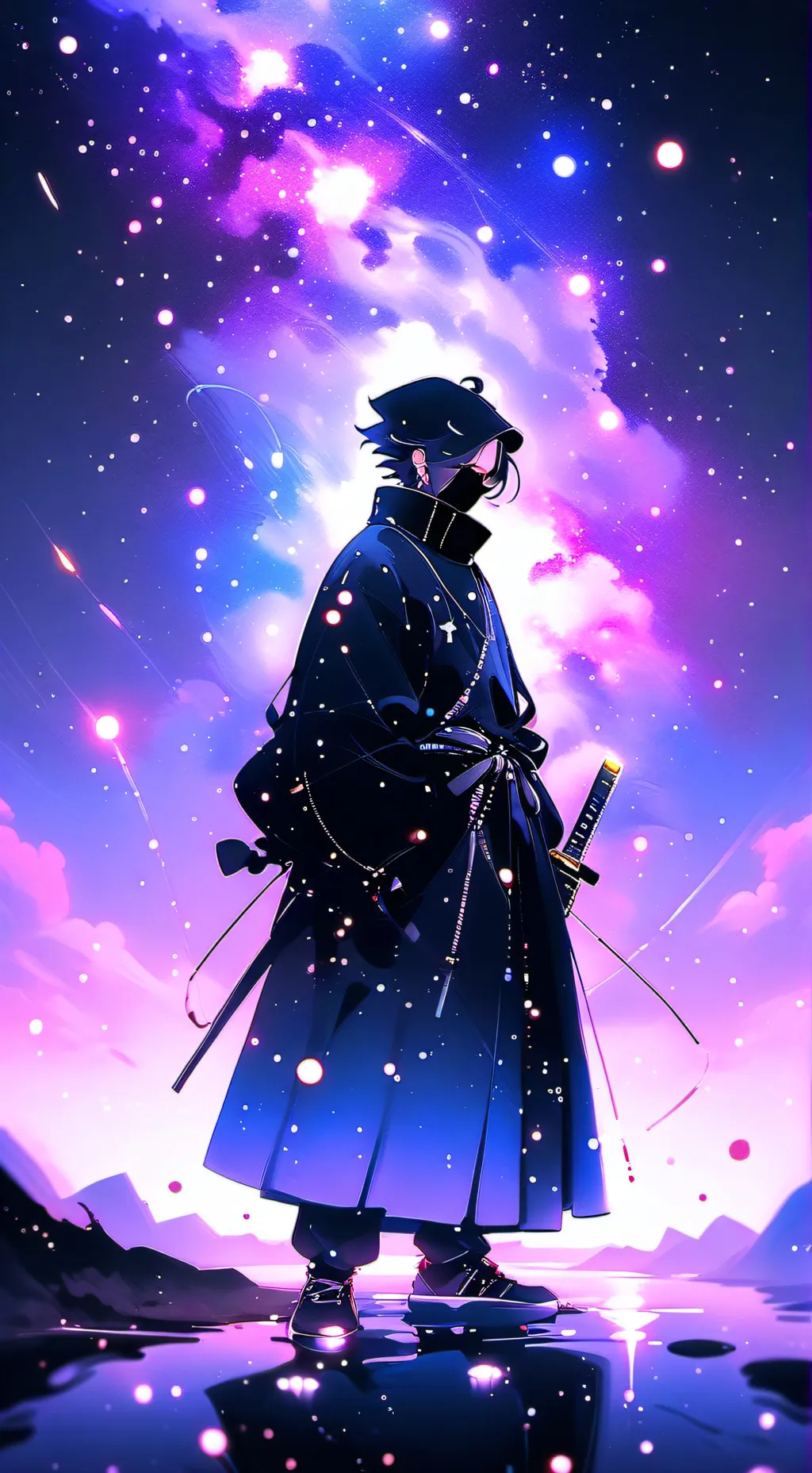 ai character: Moon and sun background