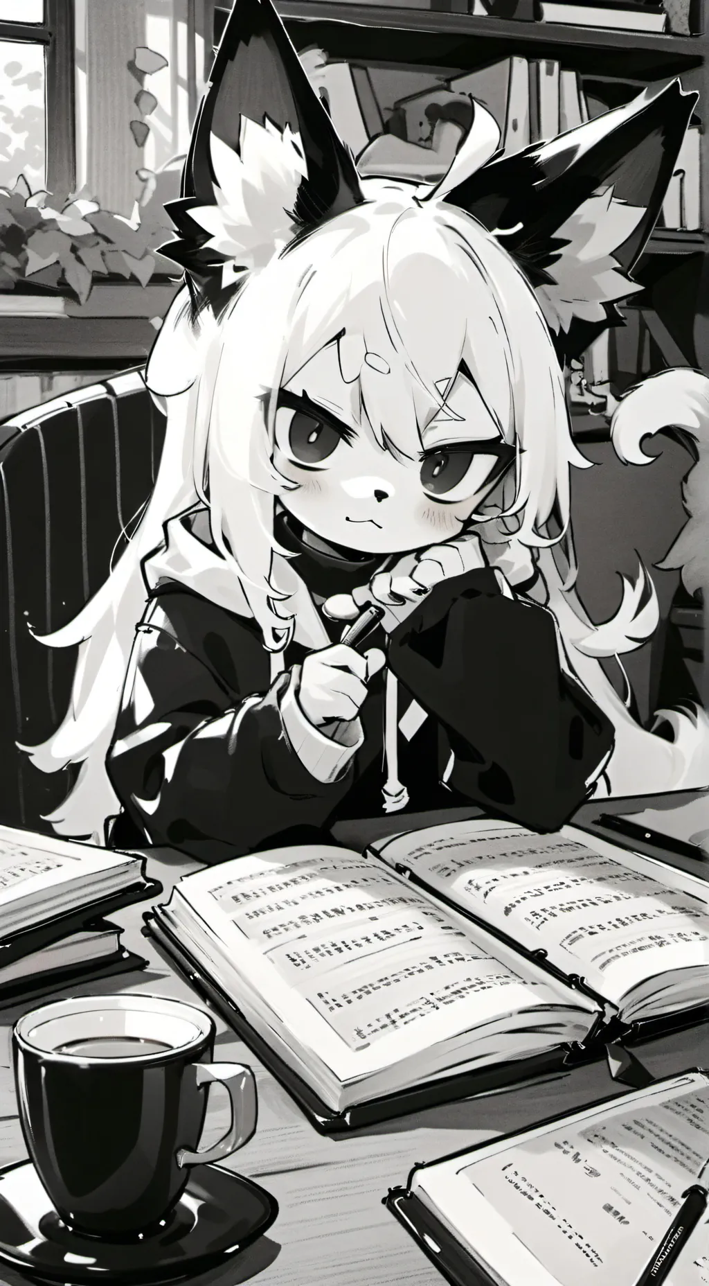 ai character: Motley Furrby background