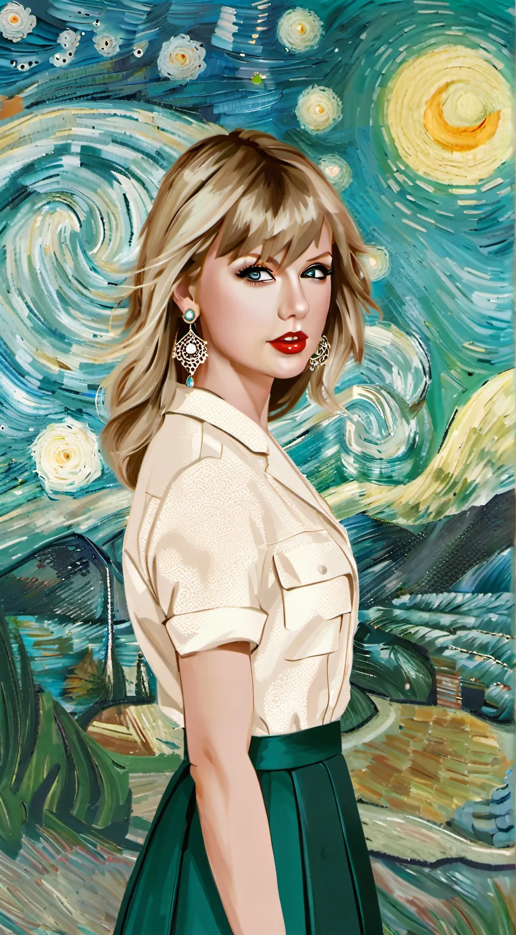 ai character: Travis kelcie  background