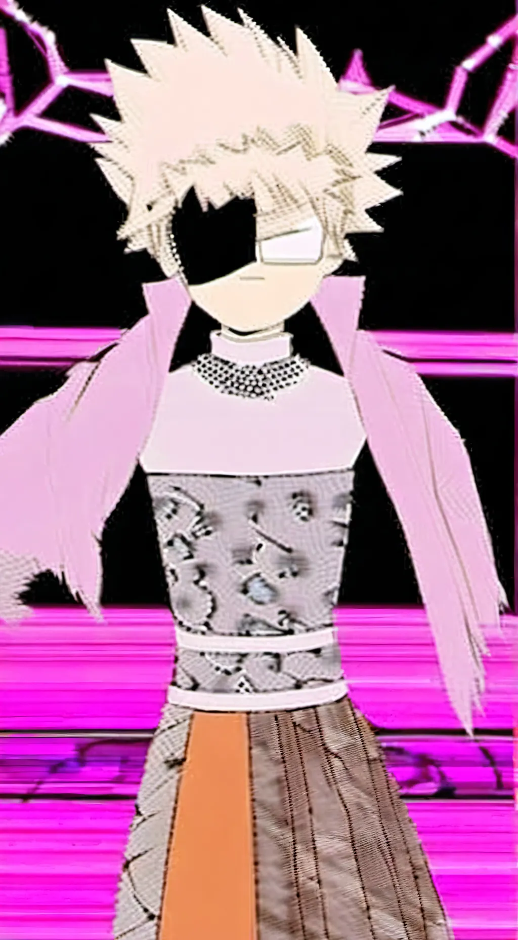 ai character: Bakugo in a dress background