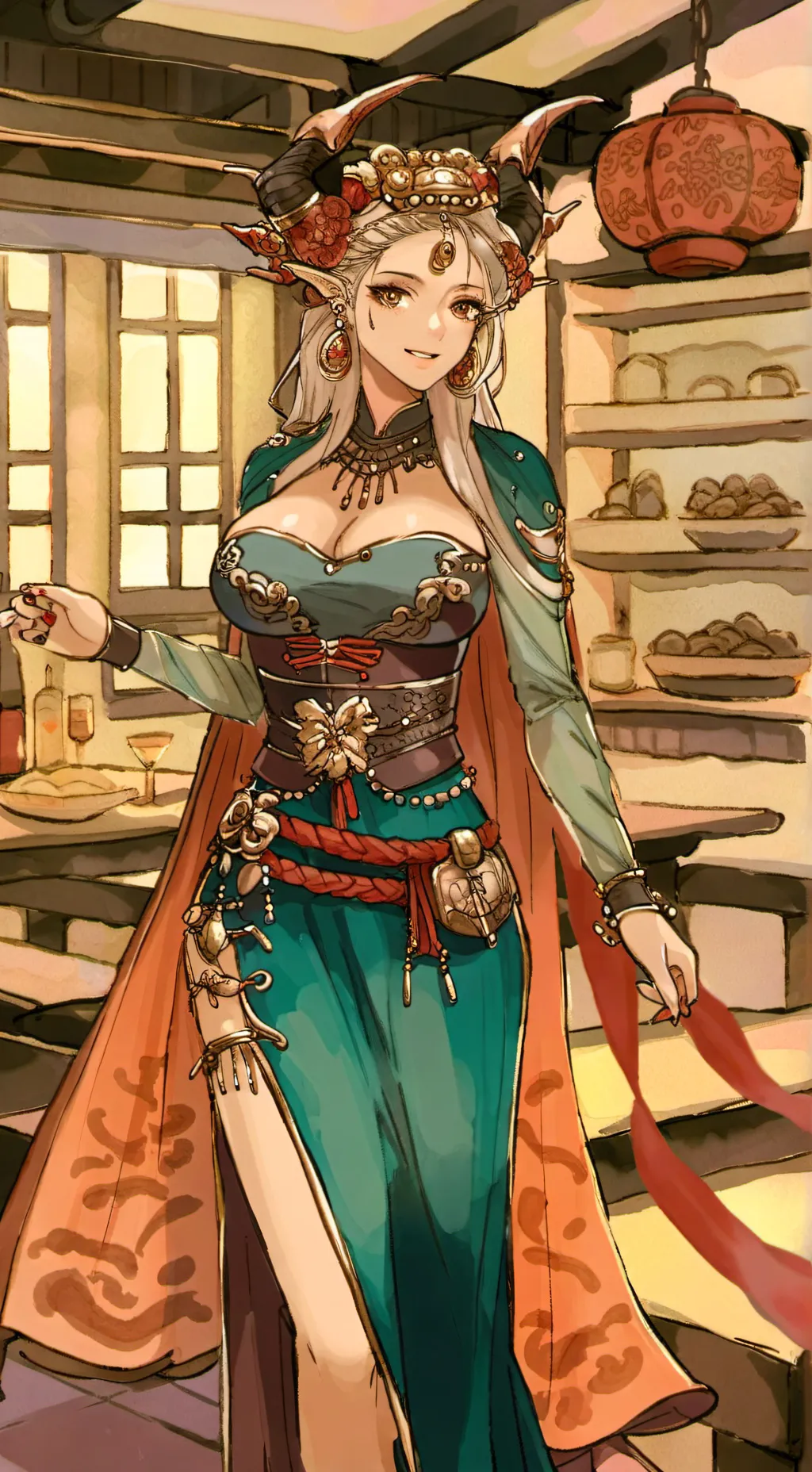 ai character: cute dragon girl! background