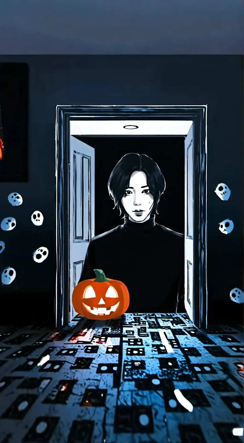 ai character: Skz horror background