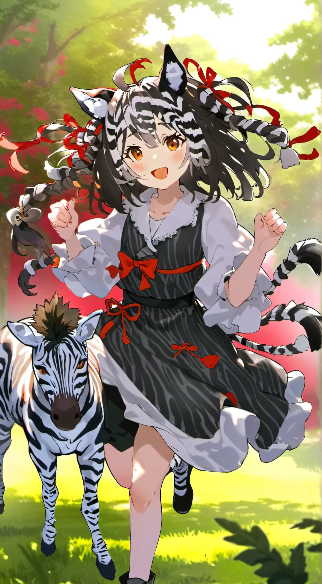 ai character: Zebra Spirit Furry background