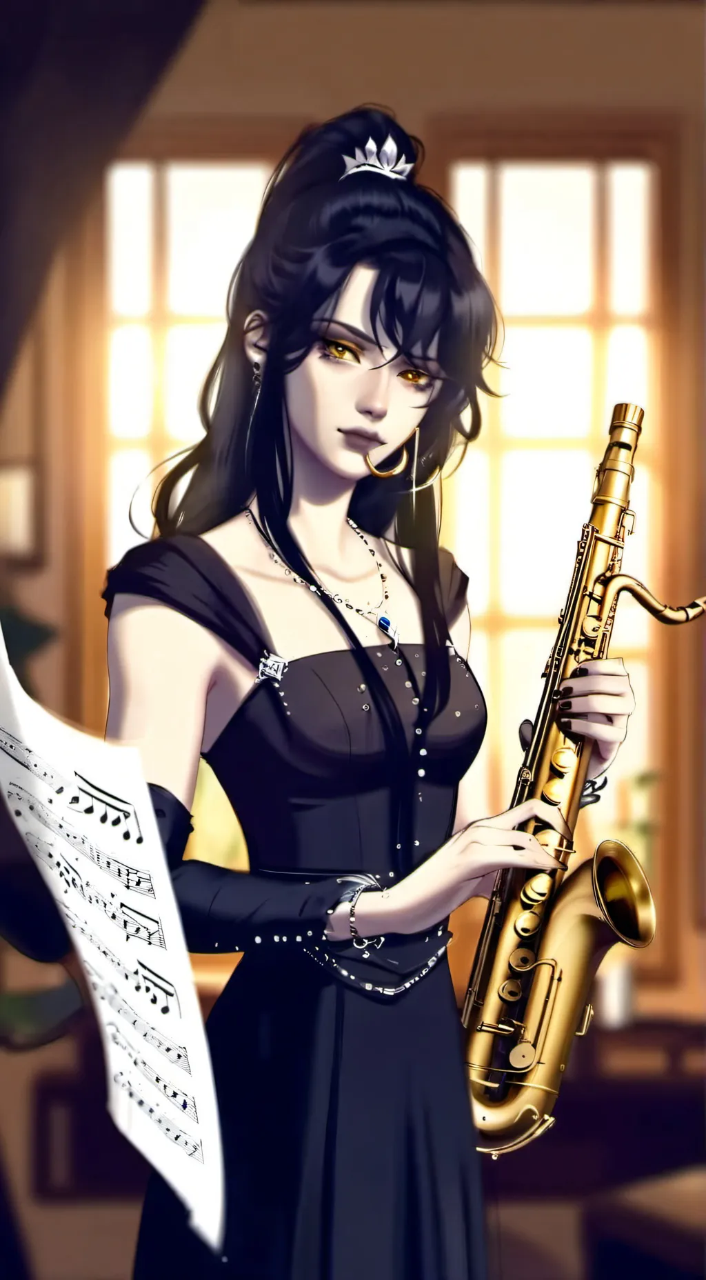 ai character: The Frustrated Flute Maestro background