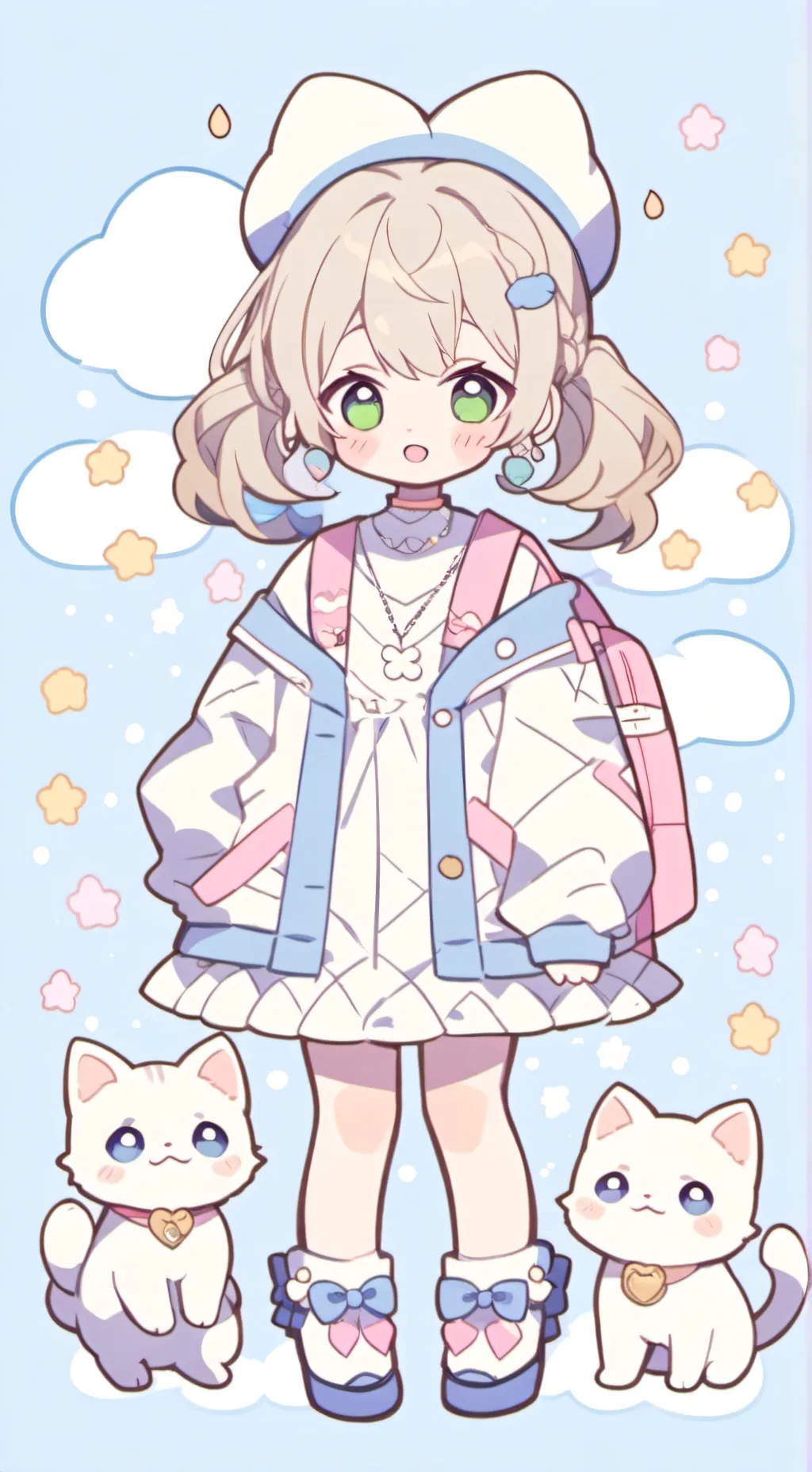 ai character: neko abandonada background