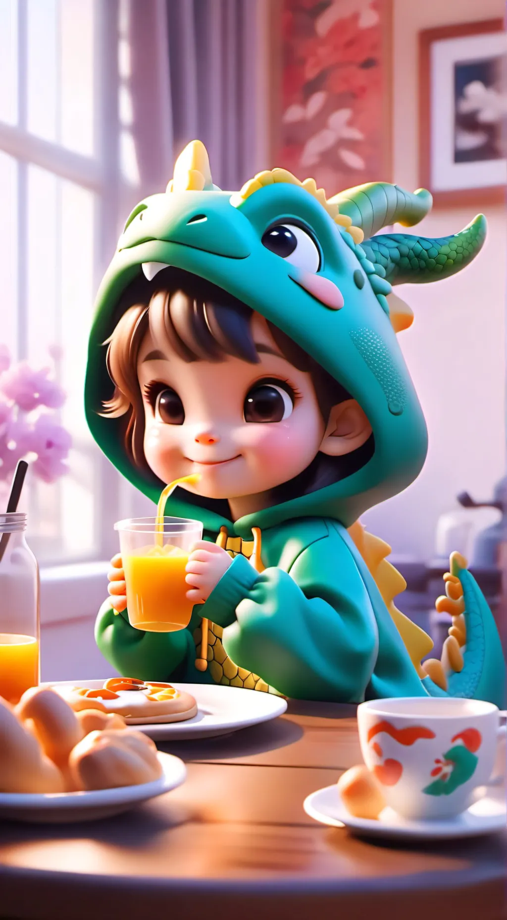 ai character: Dawn background