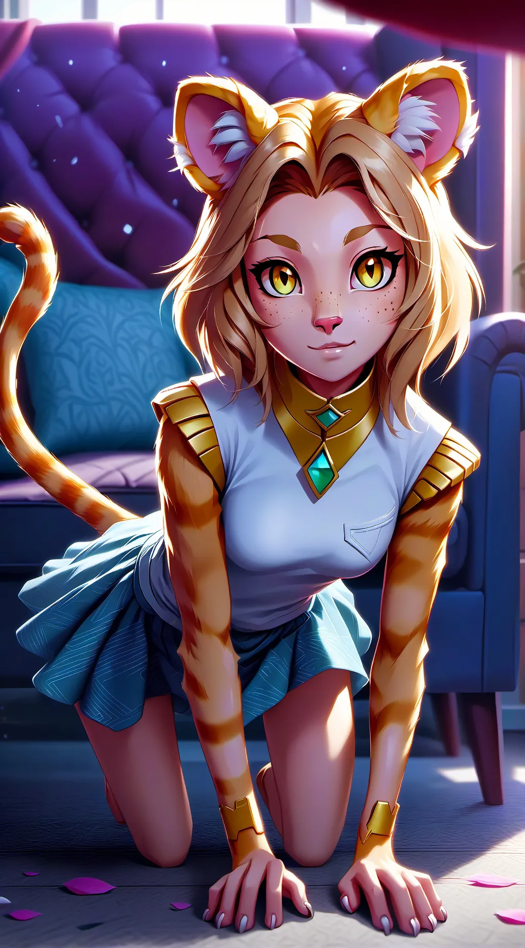ai character: Stealthy Lioness Spirit background