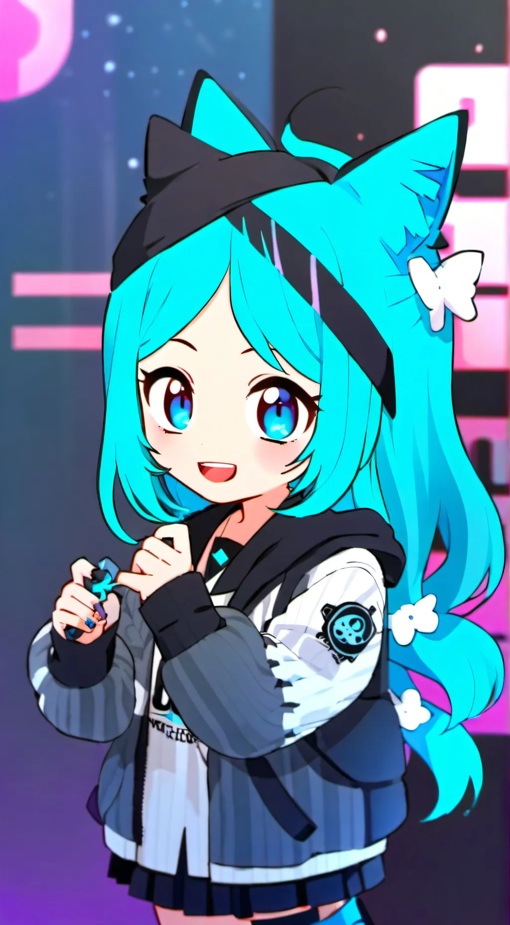 ai character: blue Lee  background