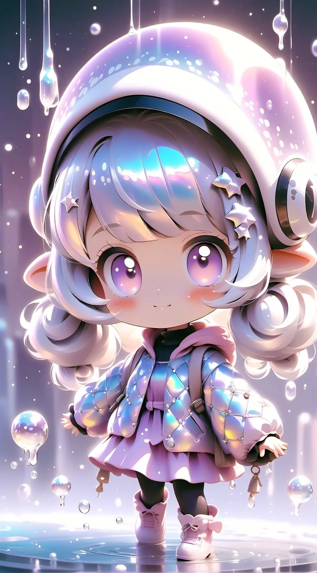 ai character: kawaii girl background