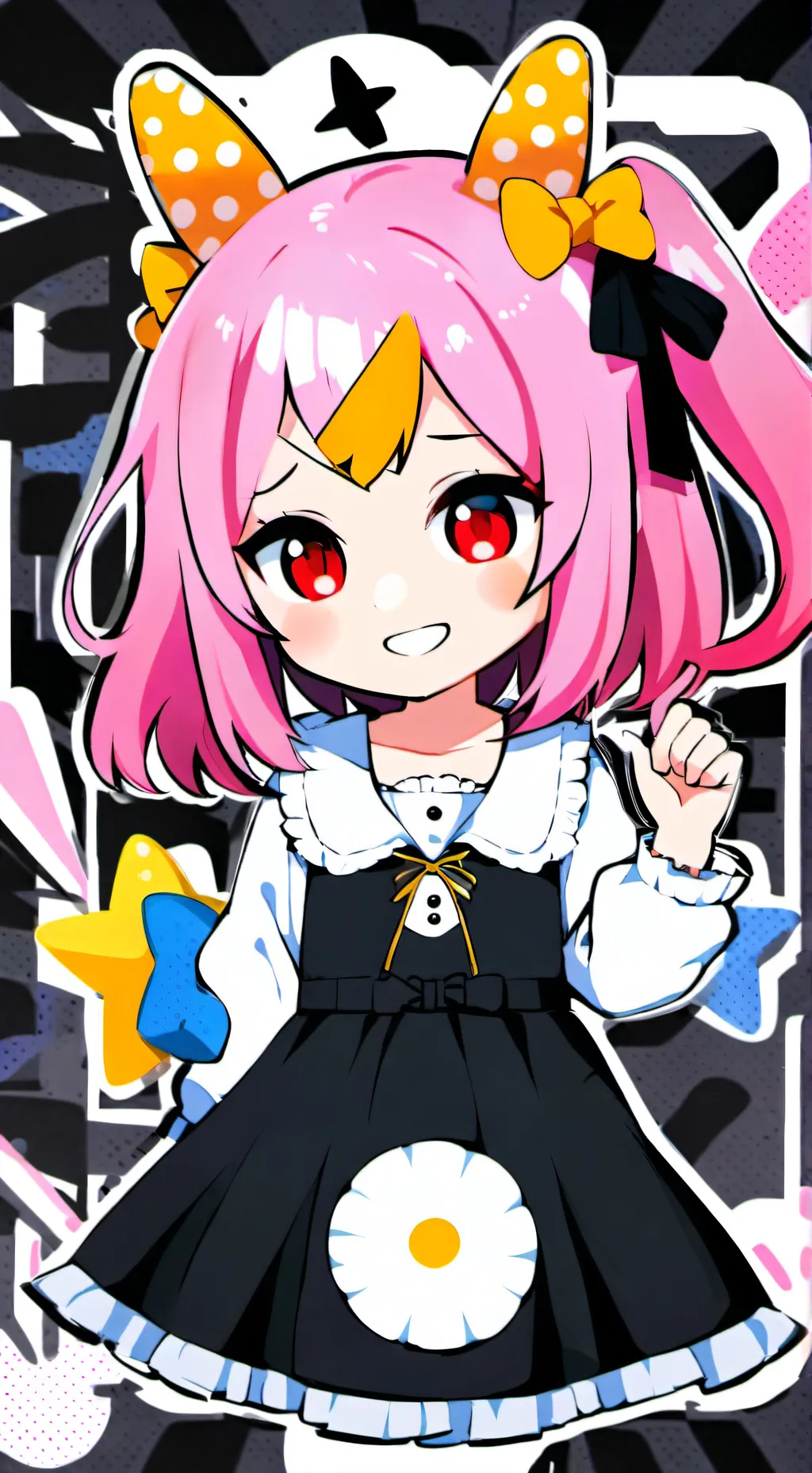 ai character: pink diamond cute  background