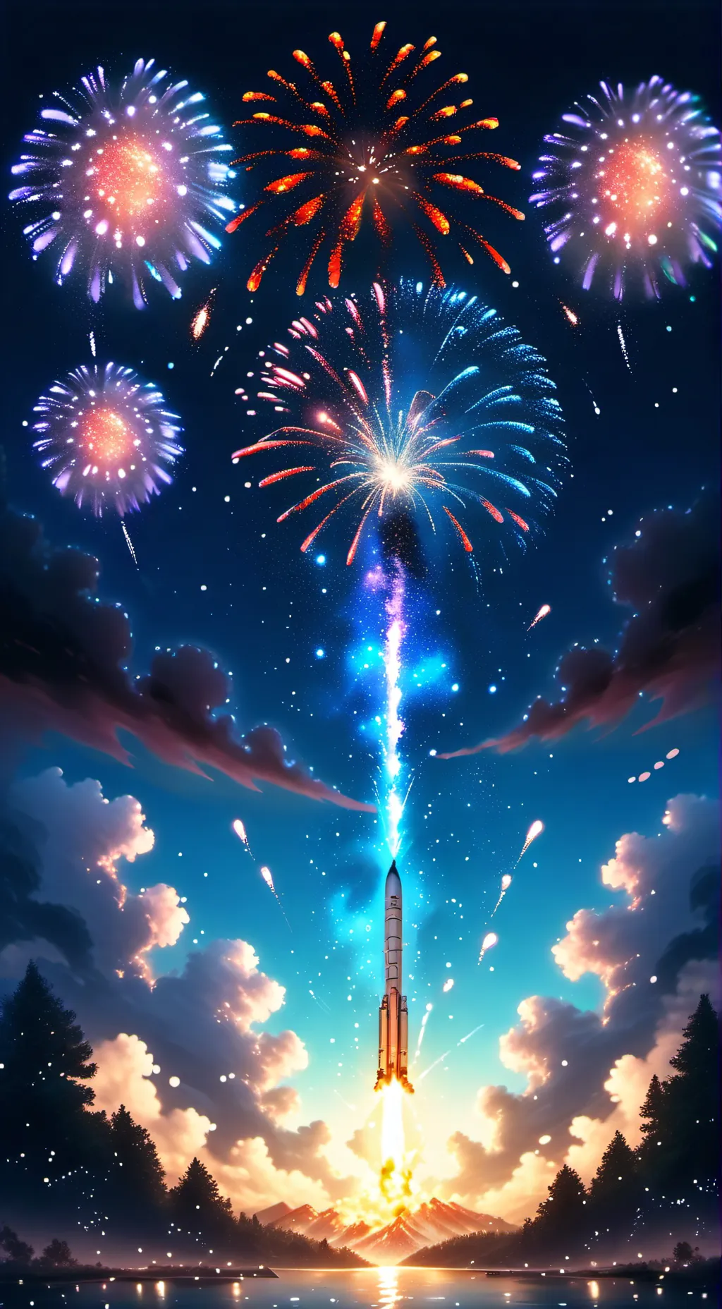 ai character: MHA Fourth of July background