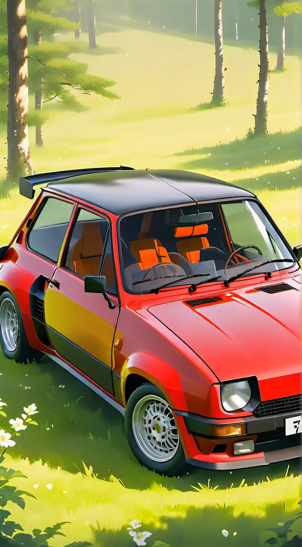 ai character: Renault 5 turbo  background