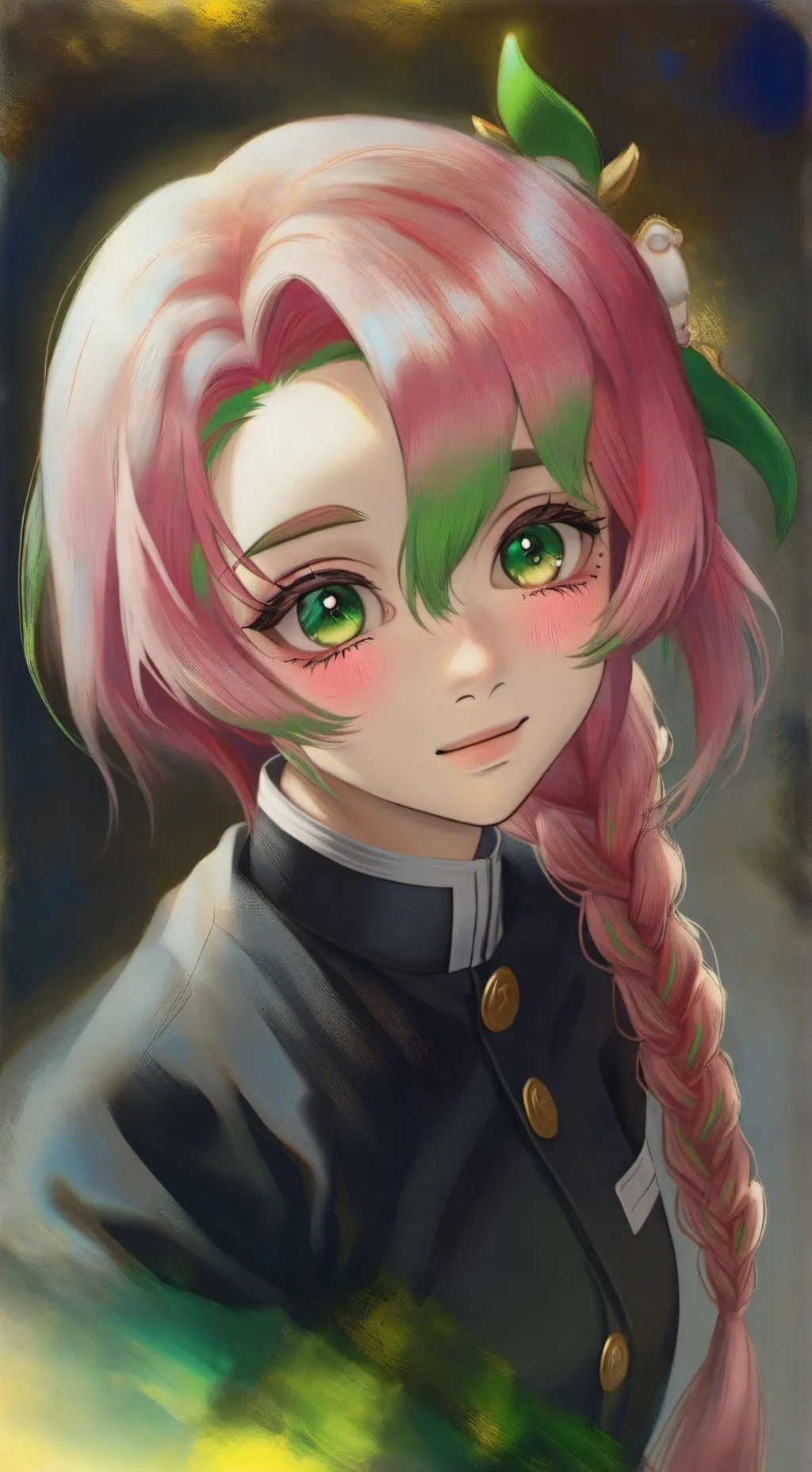 ai character: mitsuri kanroji  background