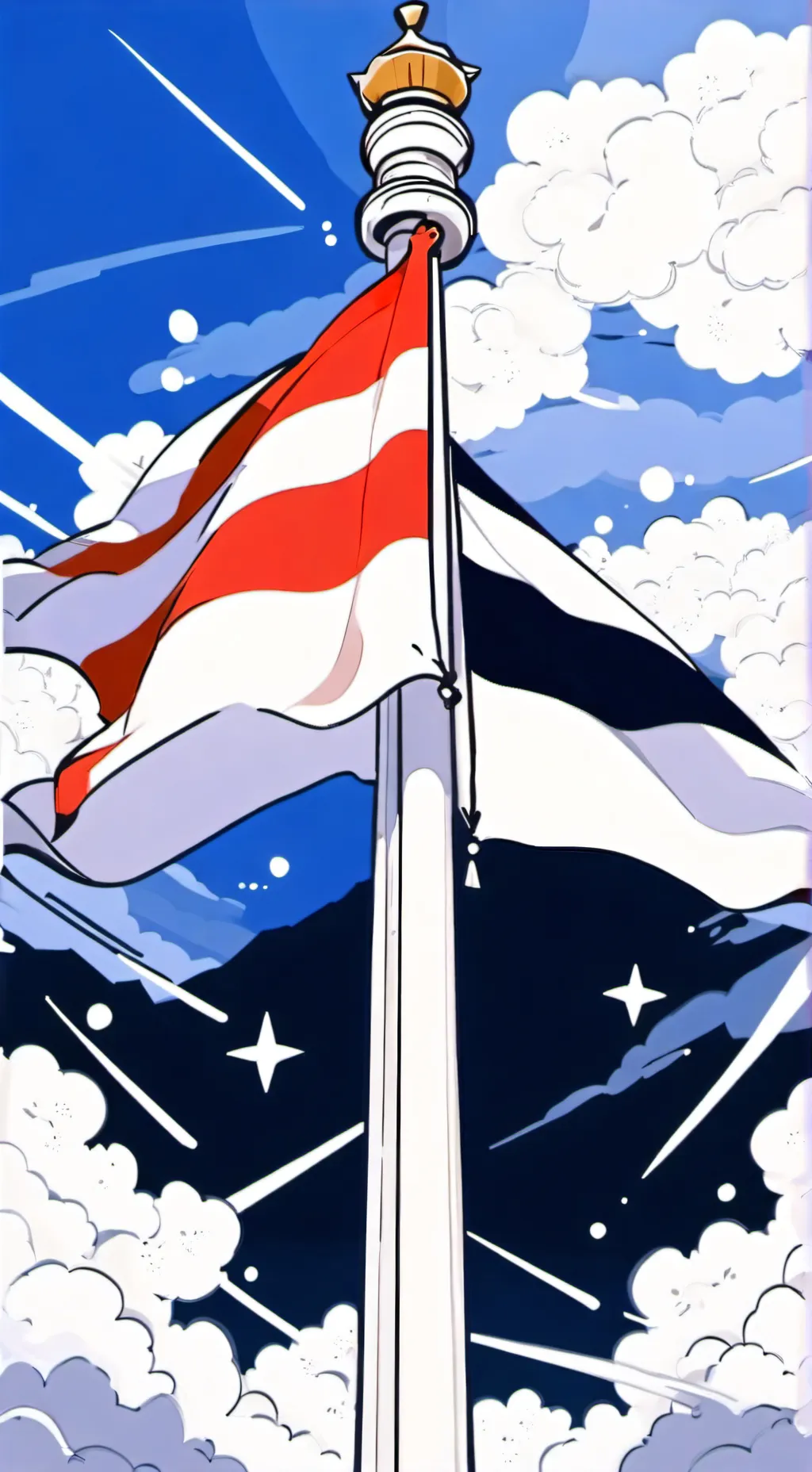 ai character: fourth of July!  background