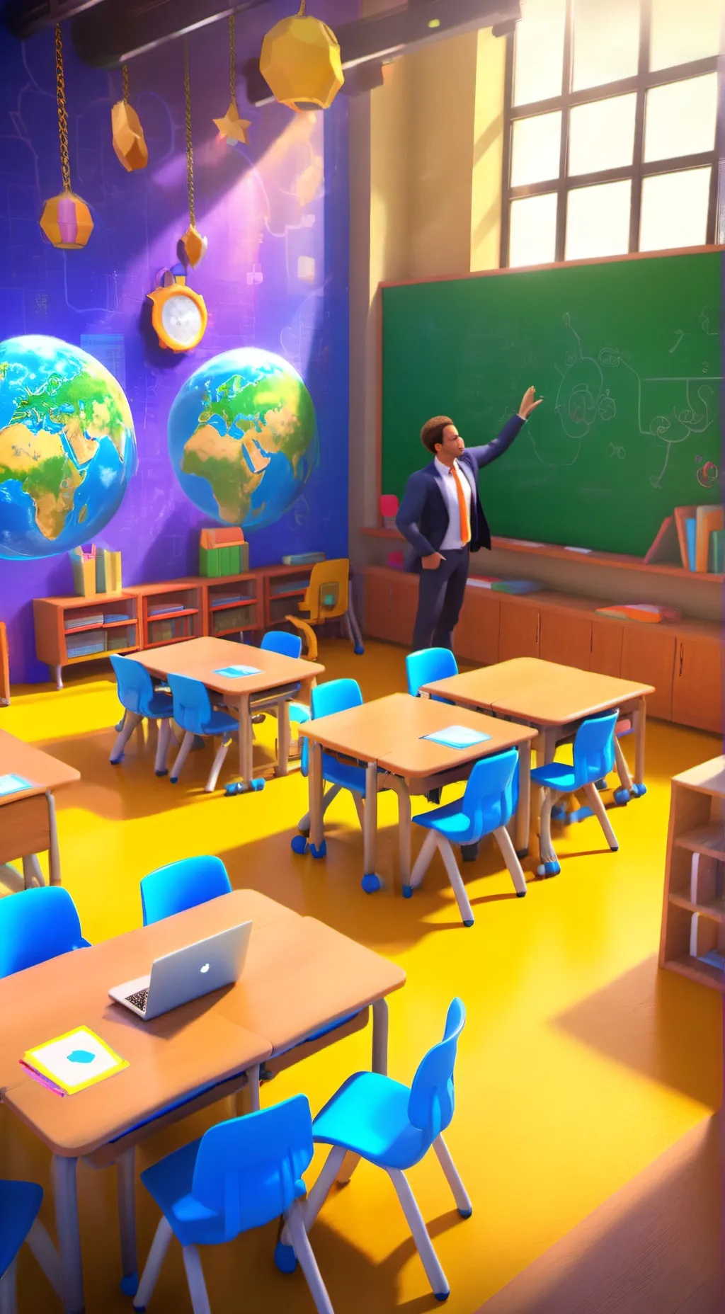 ai character: Boy school...  background