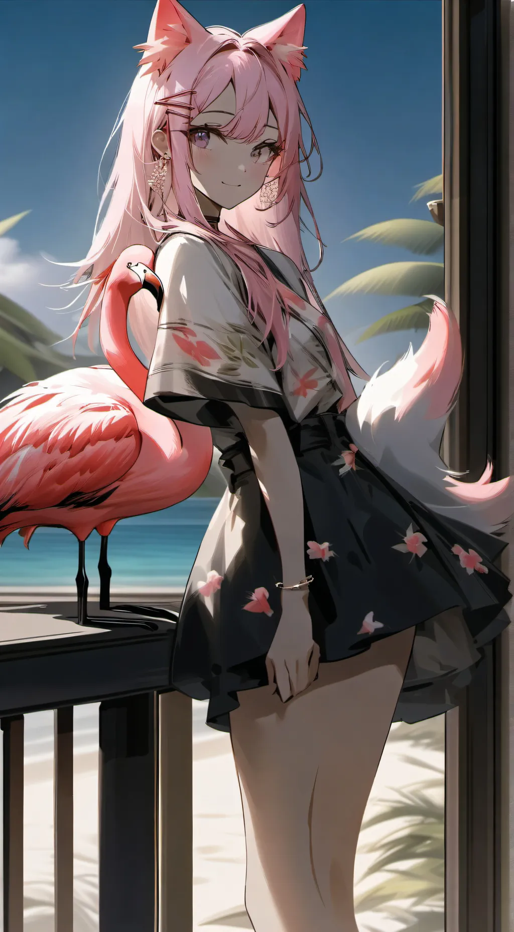 ai character: Flamingle the Furry background