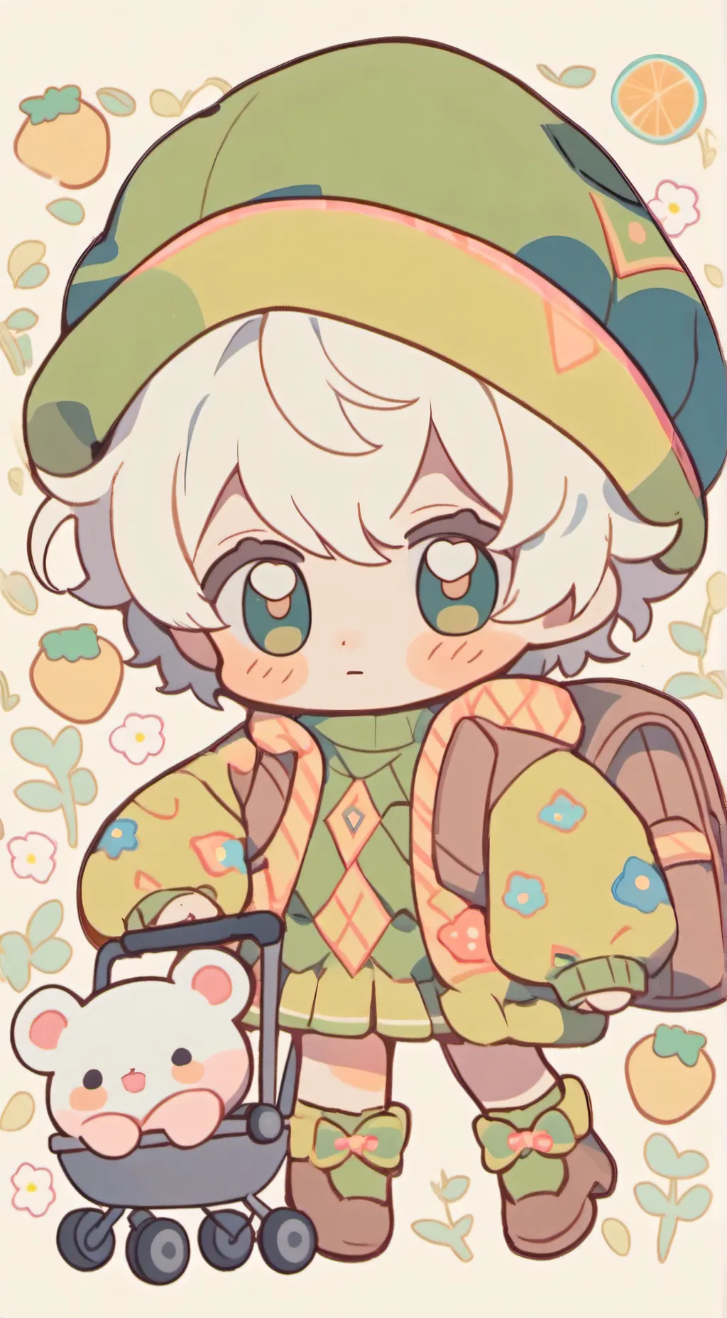 ai character: bebé en tu puerta background