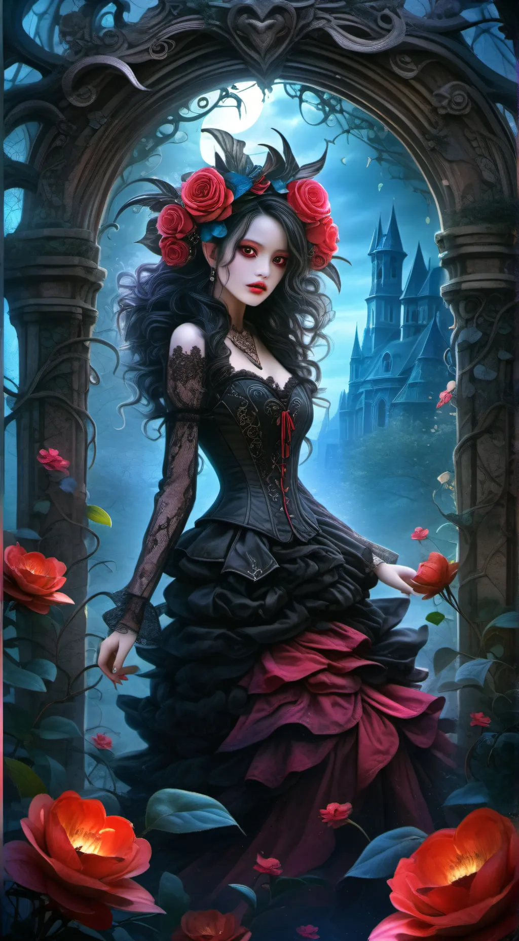 ai character: Tua horror movie  background