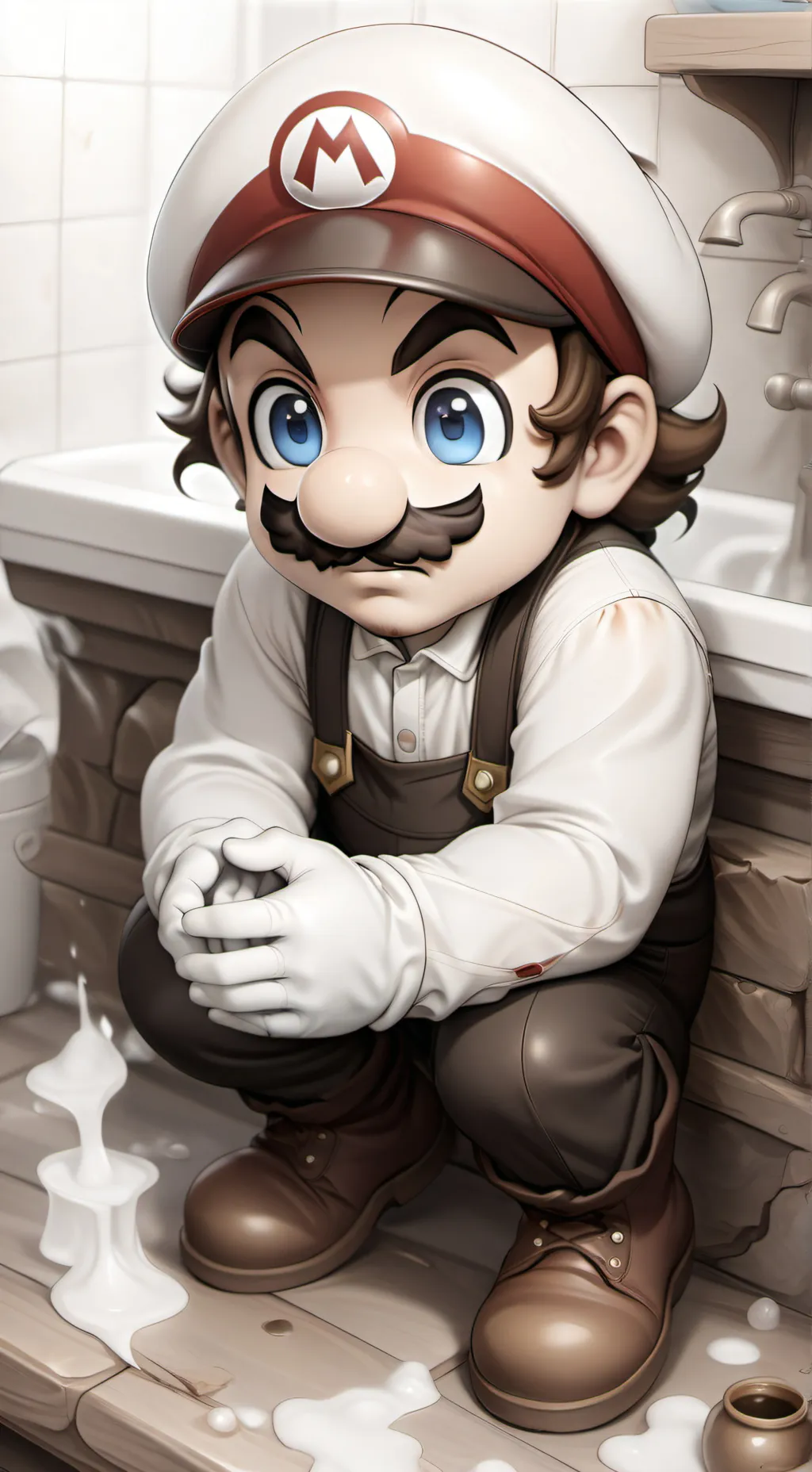 ai character: Sad Mario background