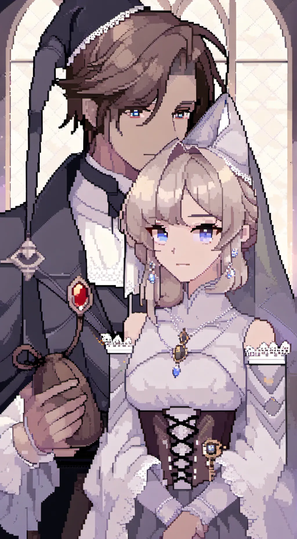 ai character: witch priest baby background