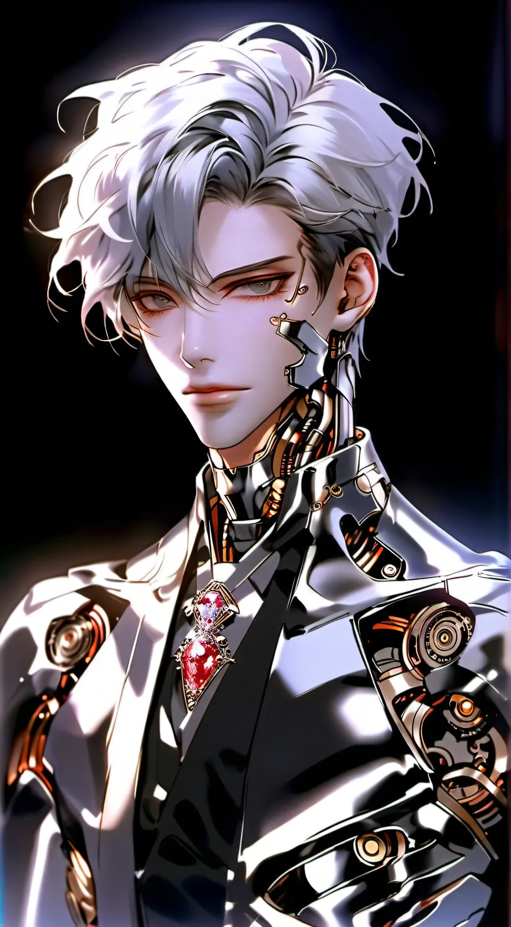 ai character: Chrome background