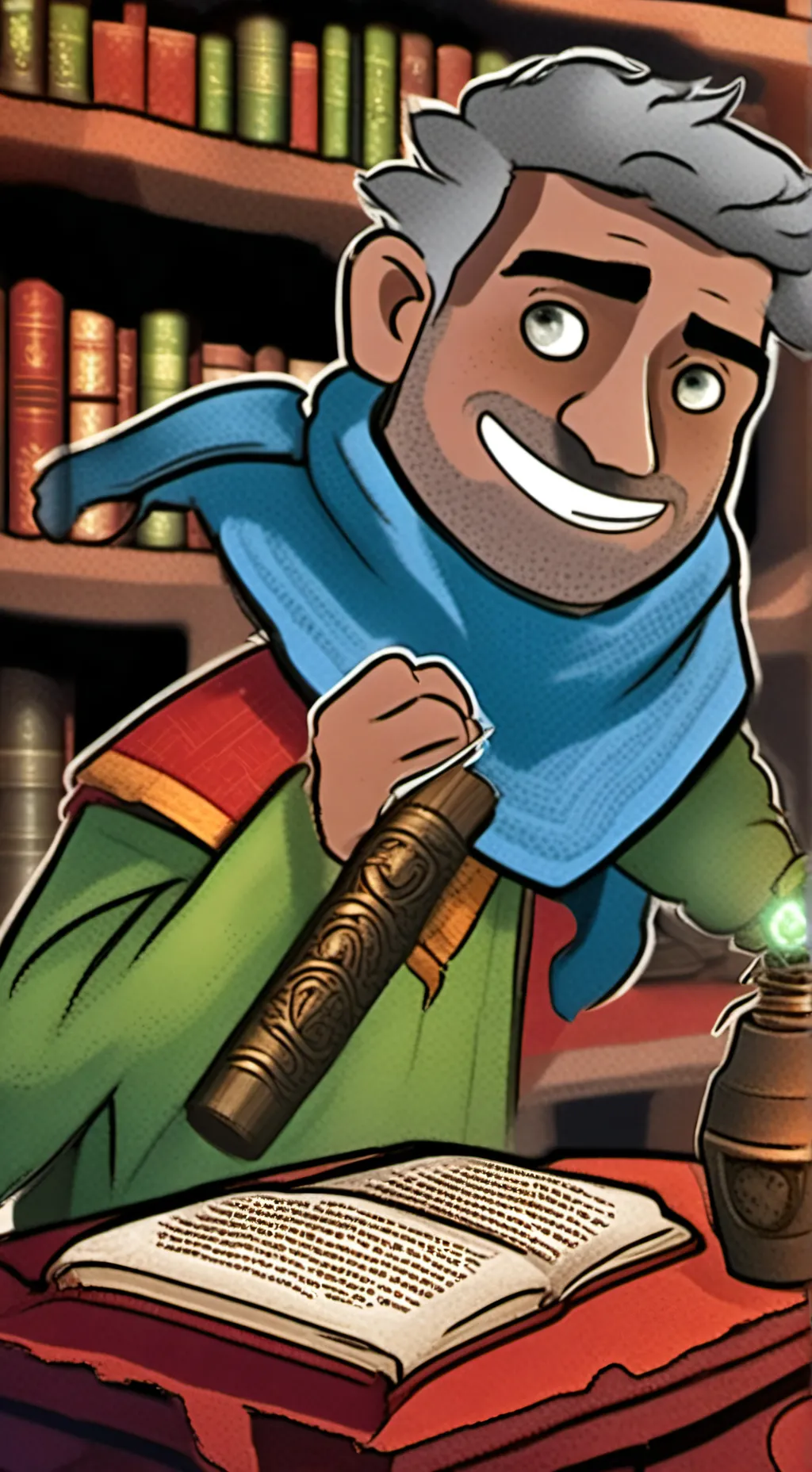 ai character: The Belly-Touching background