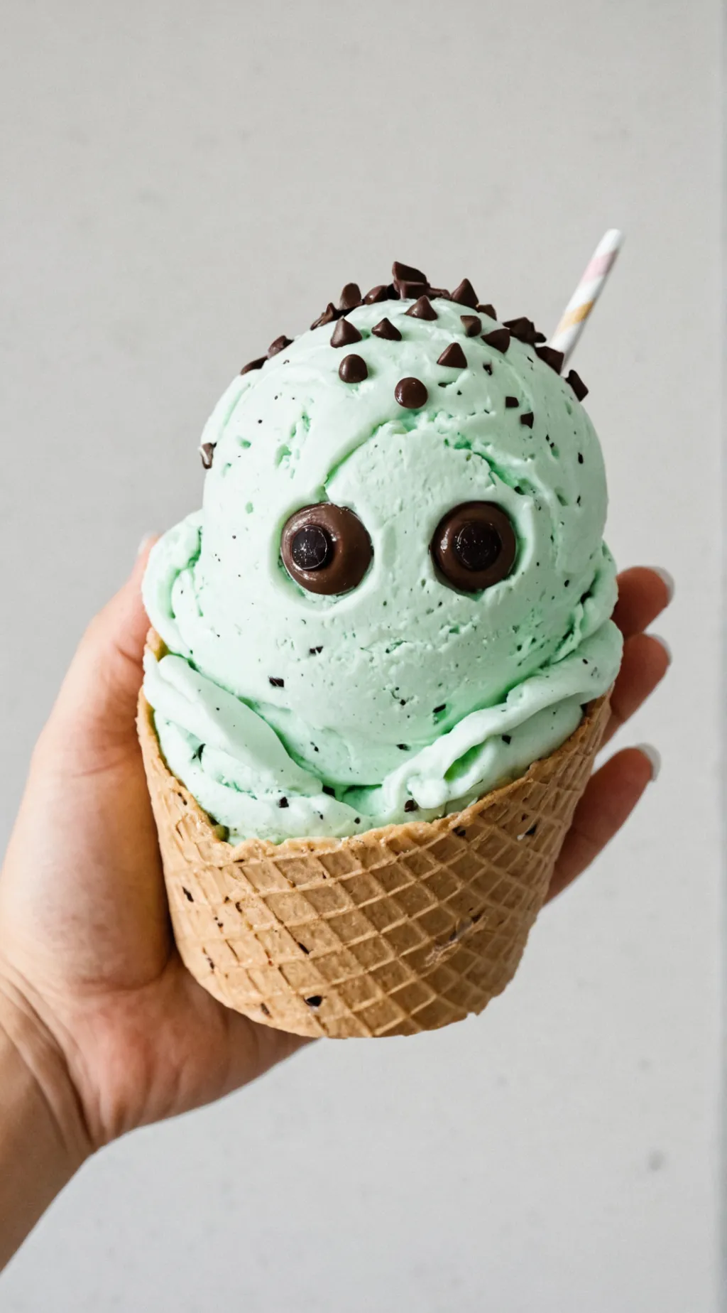 ai character:  chocolate chip background