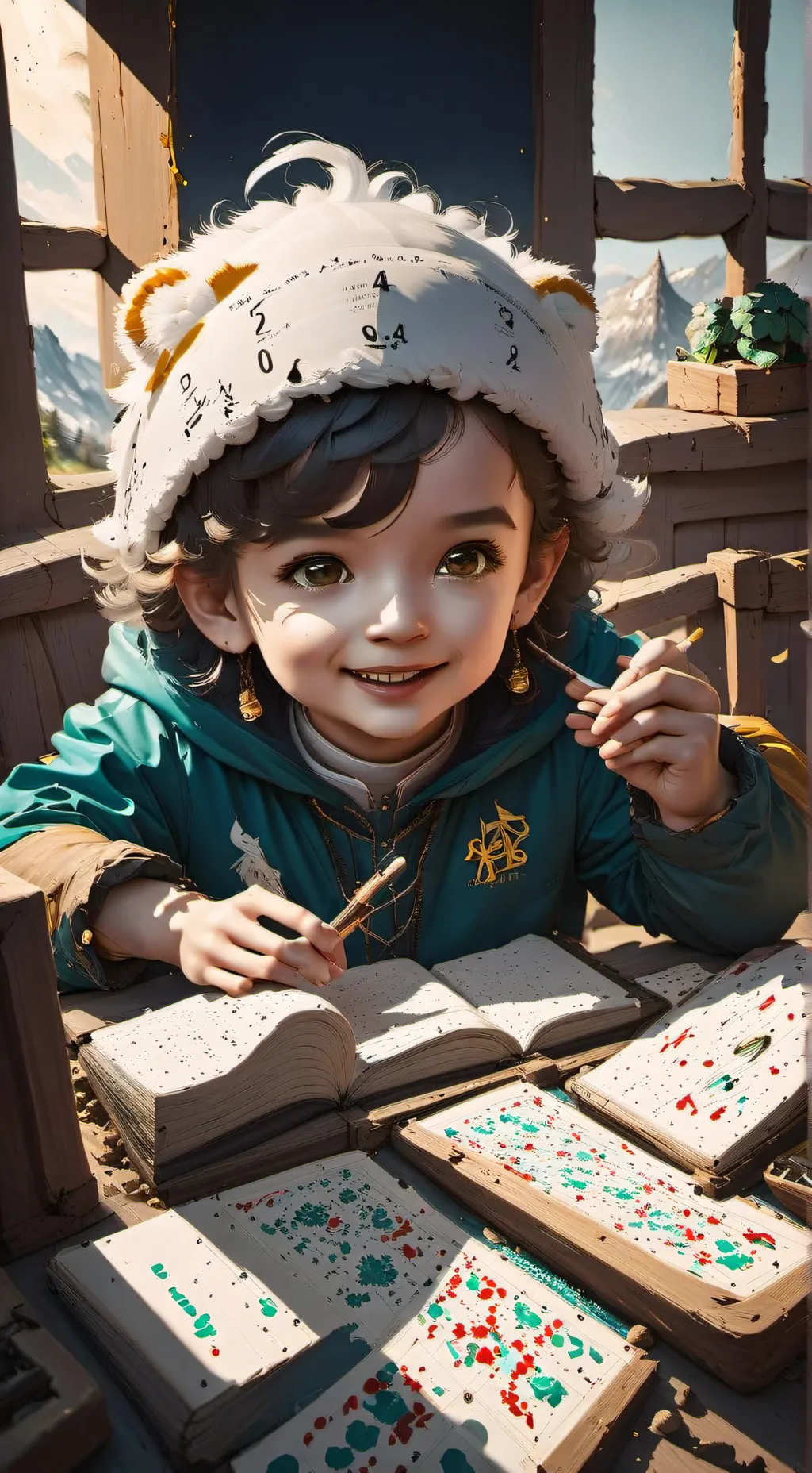 ai character: Green screen kid background