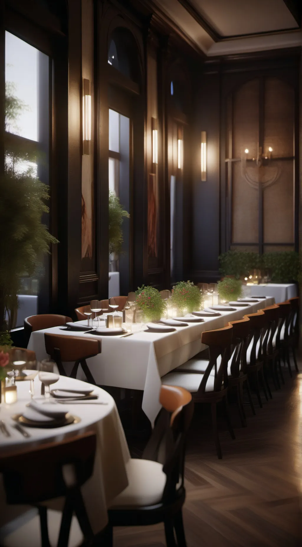 ai character: Fancy restaurant background