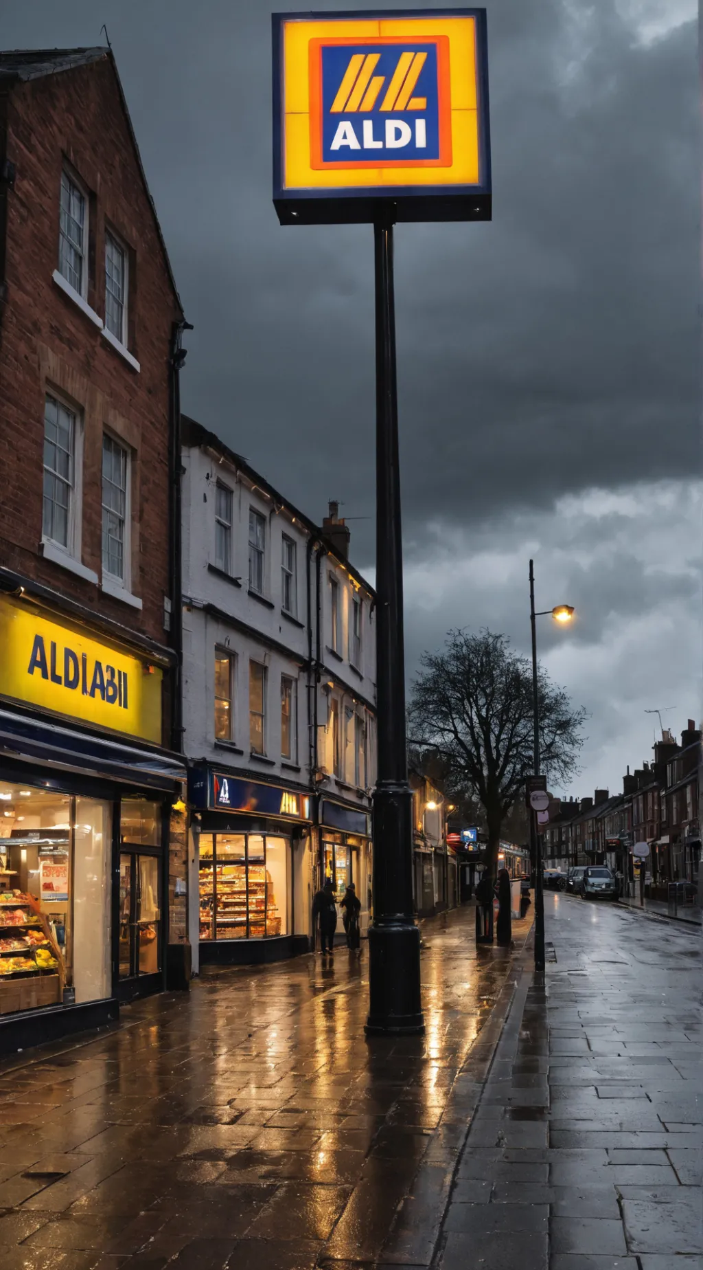 ai character: ALDI Worker background