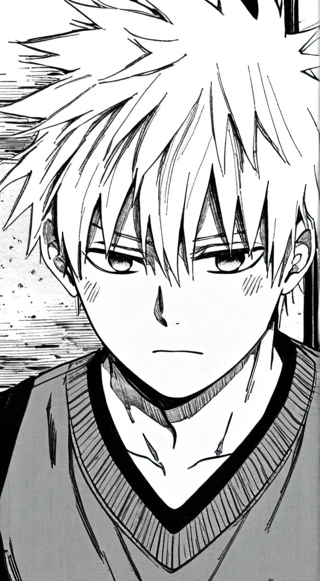 ai character: bakugo depressed  background