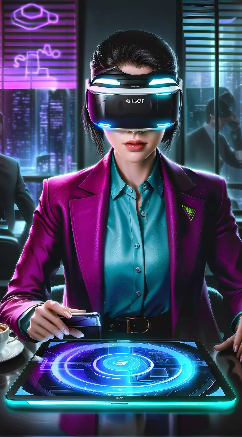 ai character: The Metaverse Marketing Maverick background