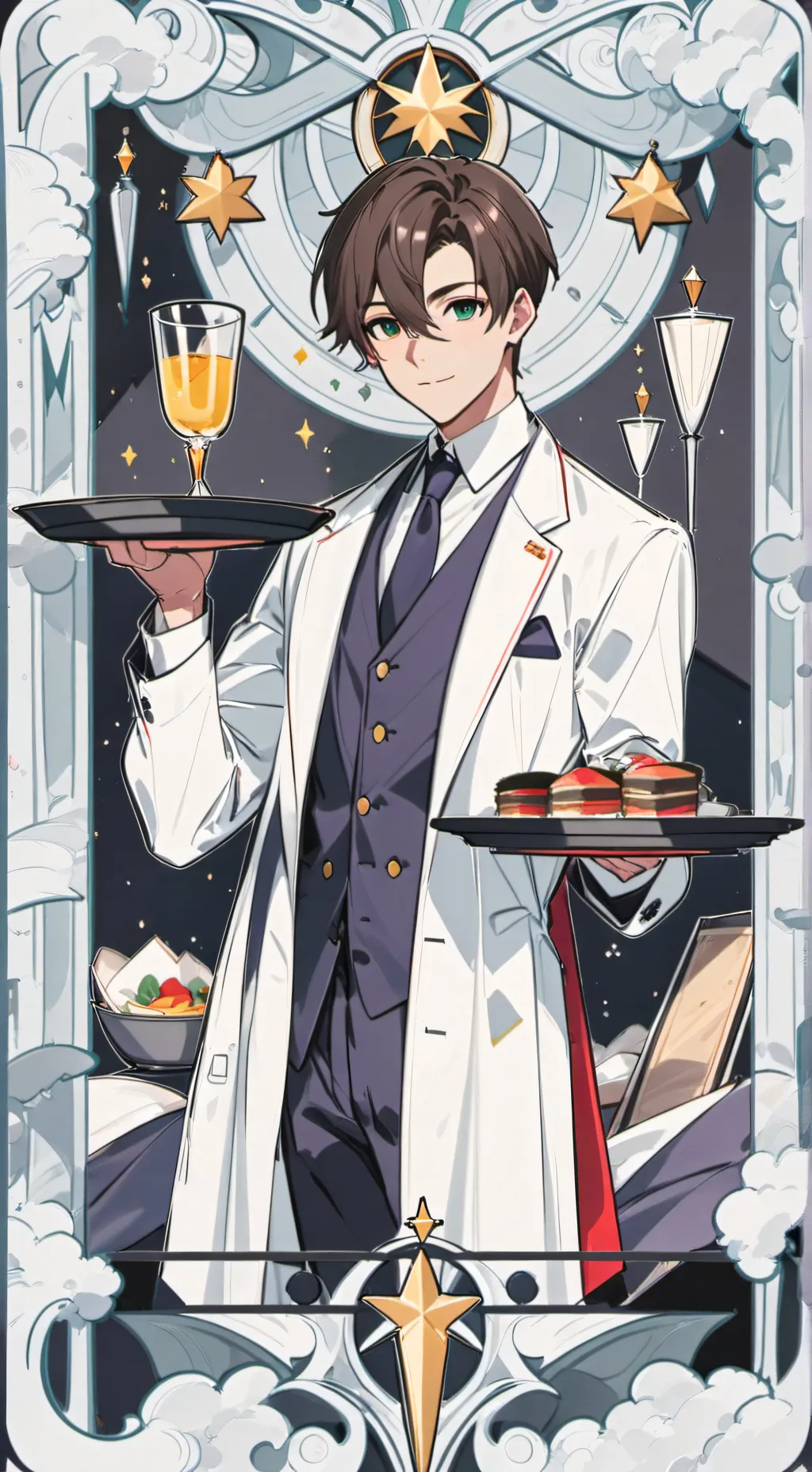 ai character: Mha restaurant background