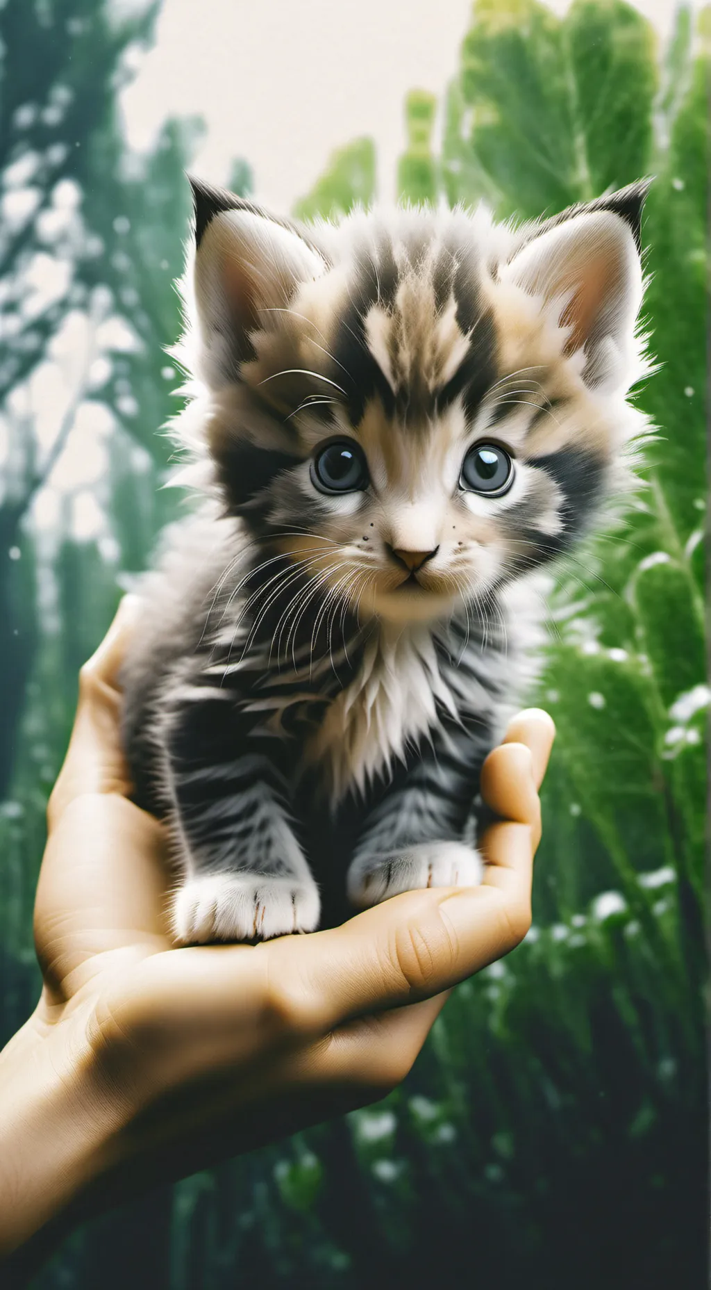 ai character: kitty in forest background