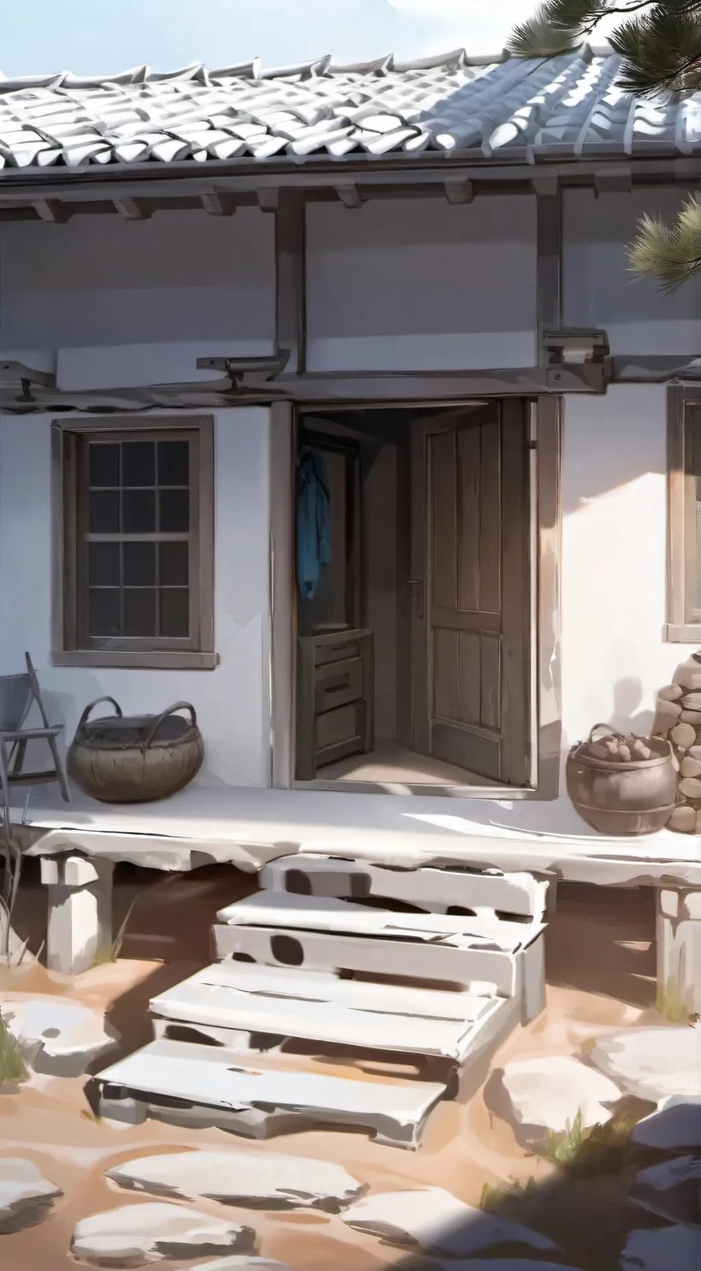 ai character: granny's house background