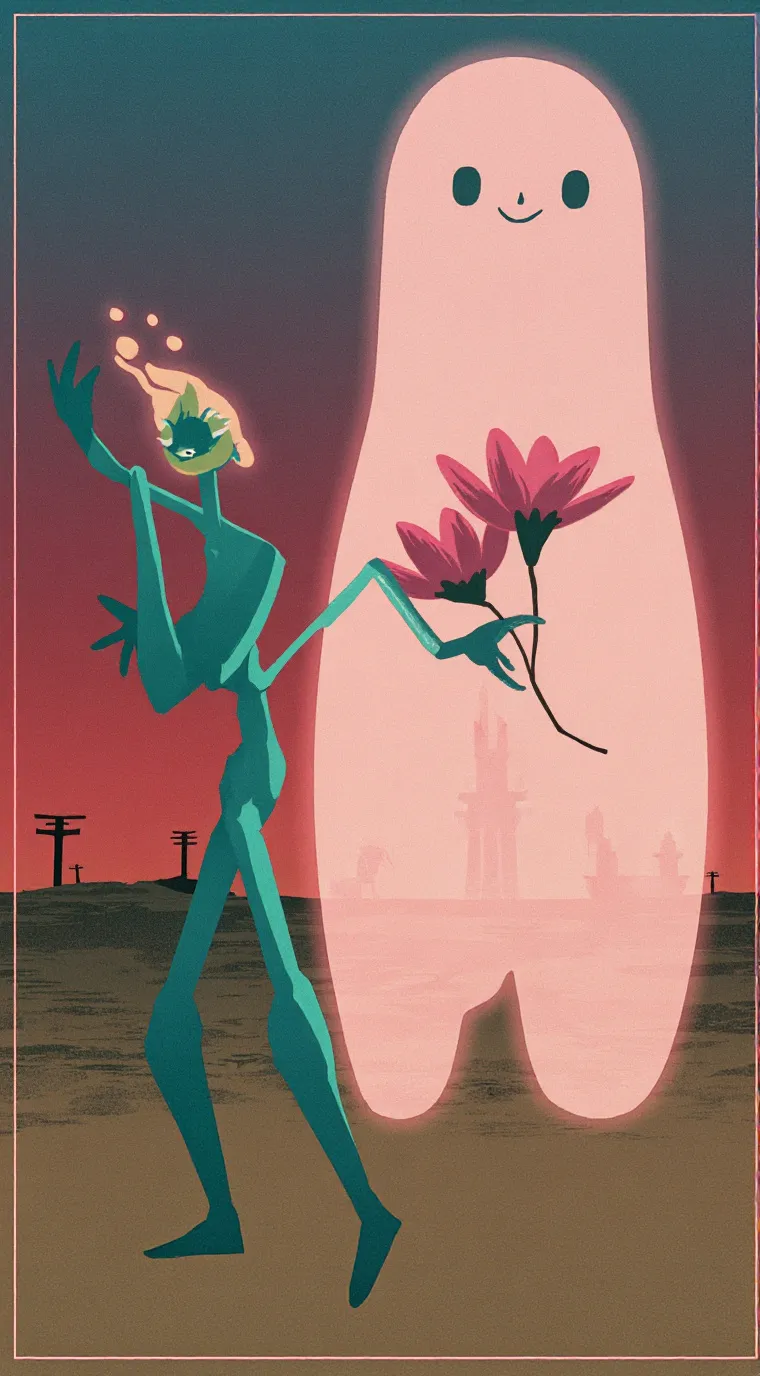 ai character: Moon flower  background