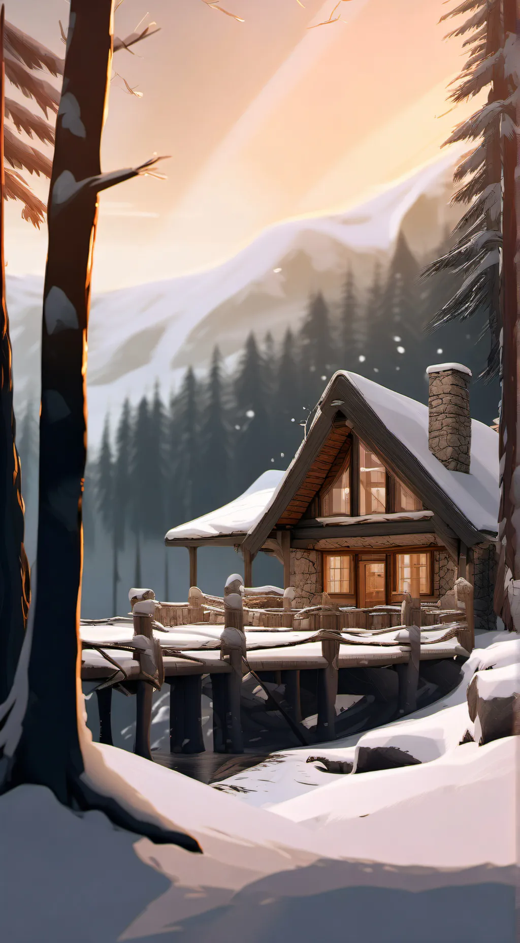 ai character: Mha snow background