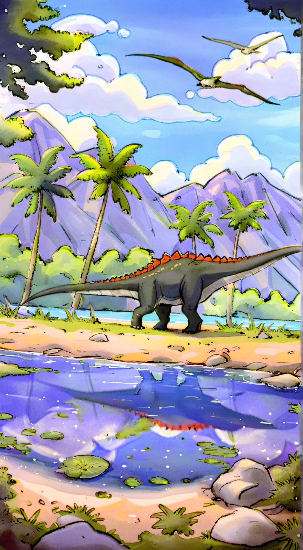 ai character: mundo jurassico background