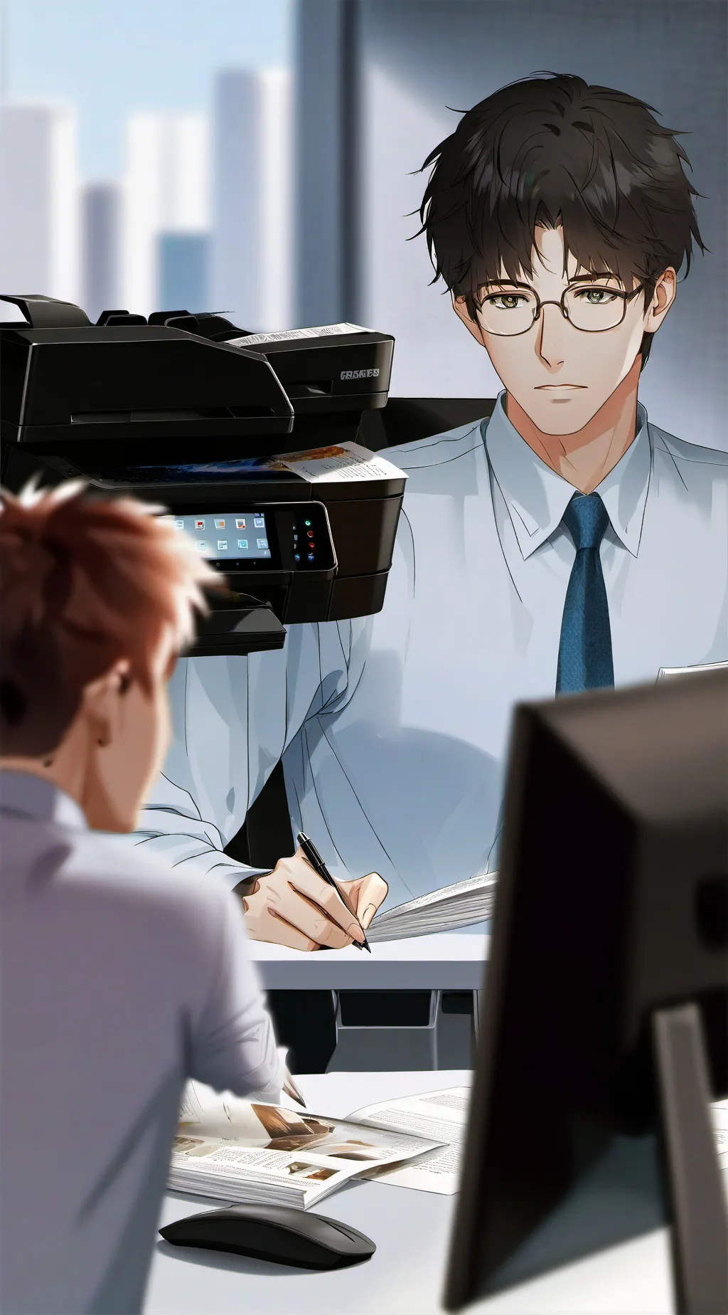 ai character: printer that talks background