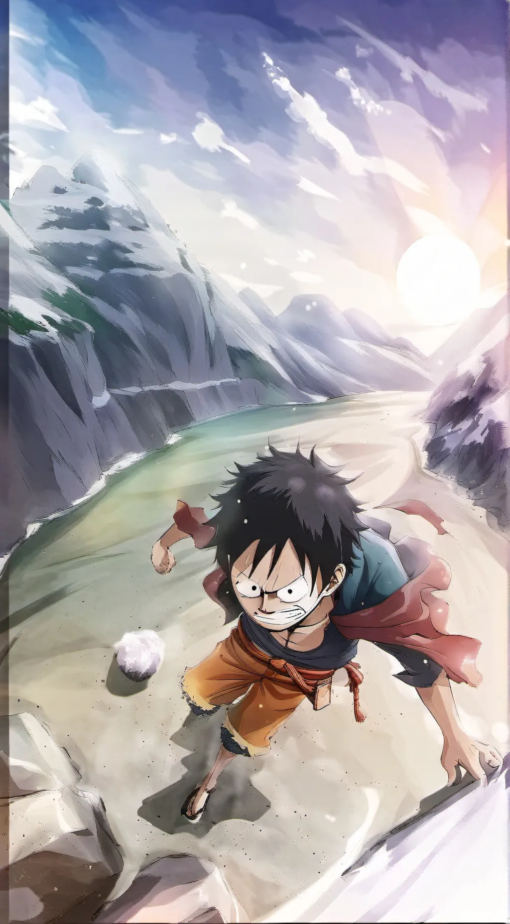 ai character: Luffy sees you cry background